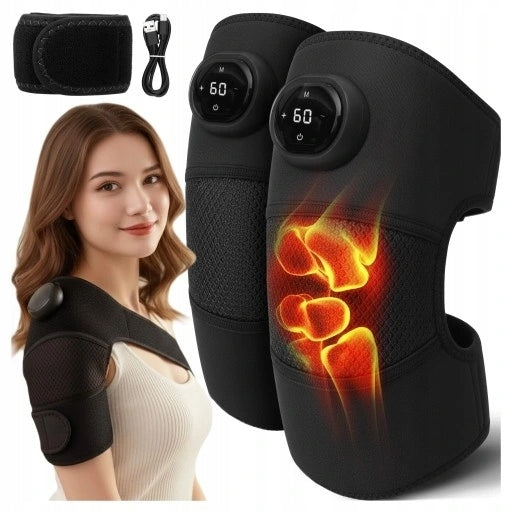 2x Heating band with massage for knee, elbow, shoulder heating pain relief