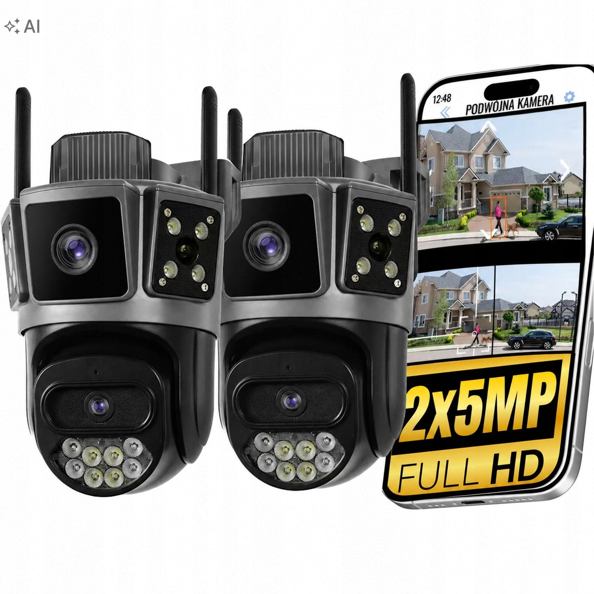 2x Heelly Pro 10MP WiFi Camera Dual Lens Outdoor Rotating