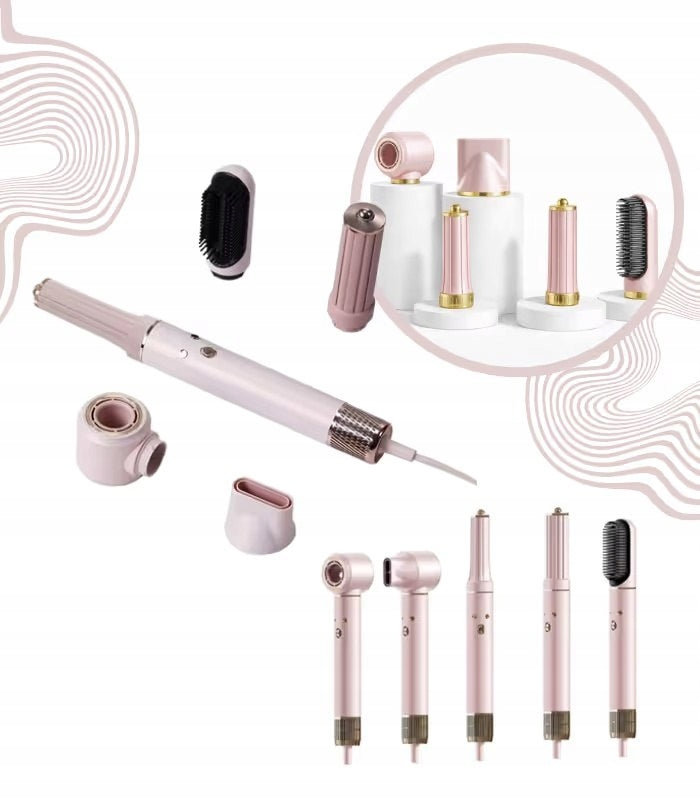 2x High Speed Hair Dryer 5in1 Pink Ionization 3 Levels Temp