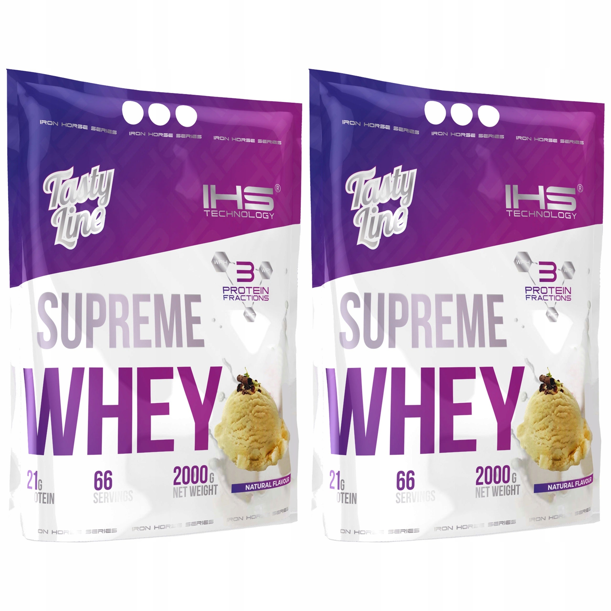 2x IRON HORSE Supreme Whey 2000g High Protein Low Carbon