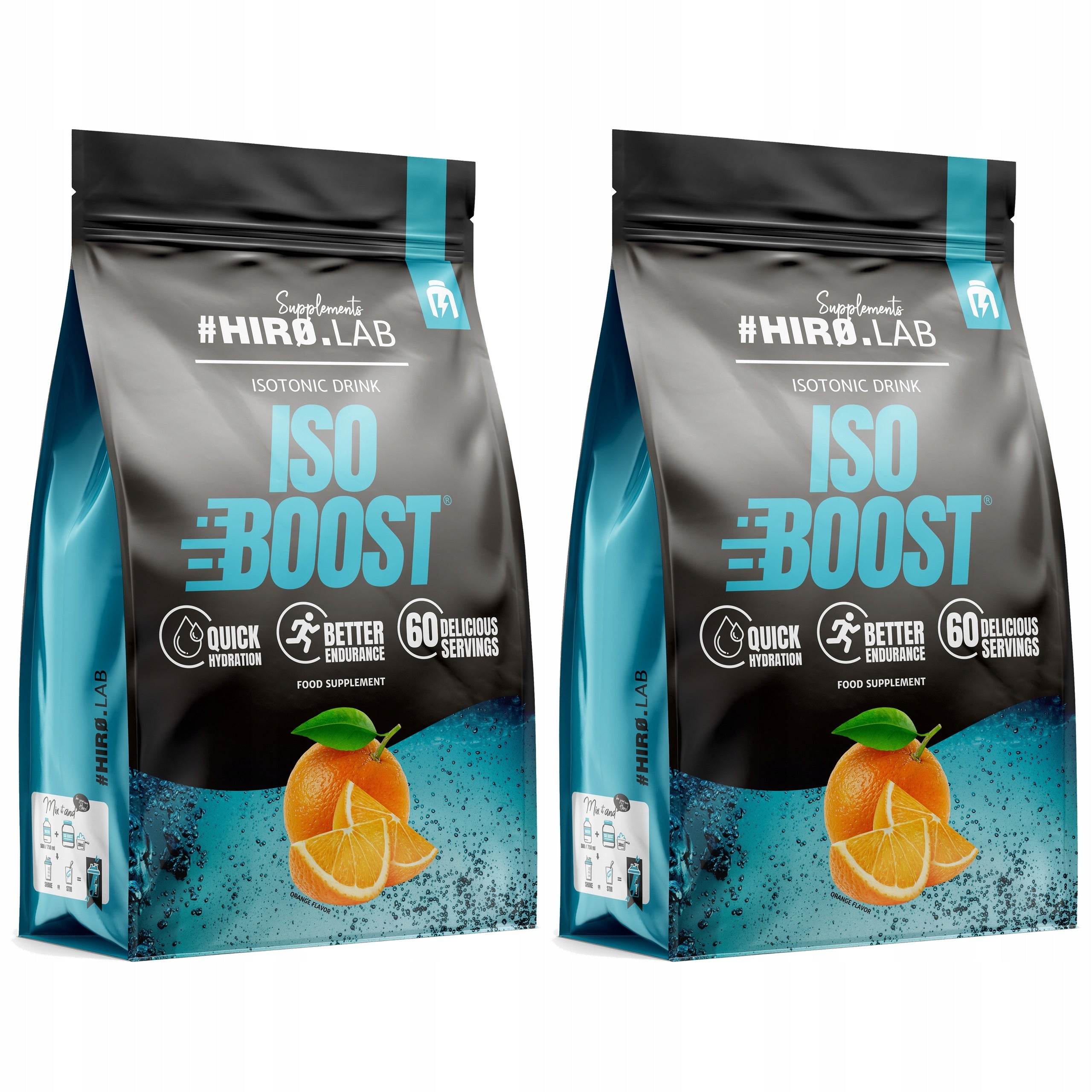 2x ISOTONIC DRINK ISOTONIC 1500G POWDER with orange flavor Hi