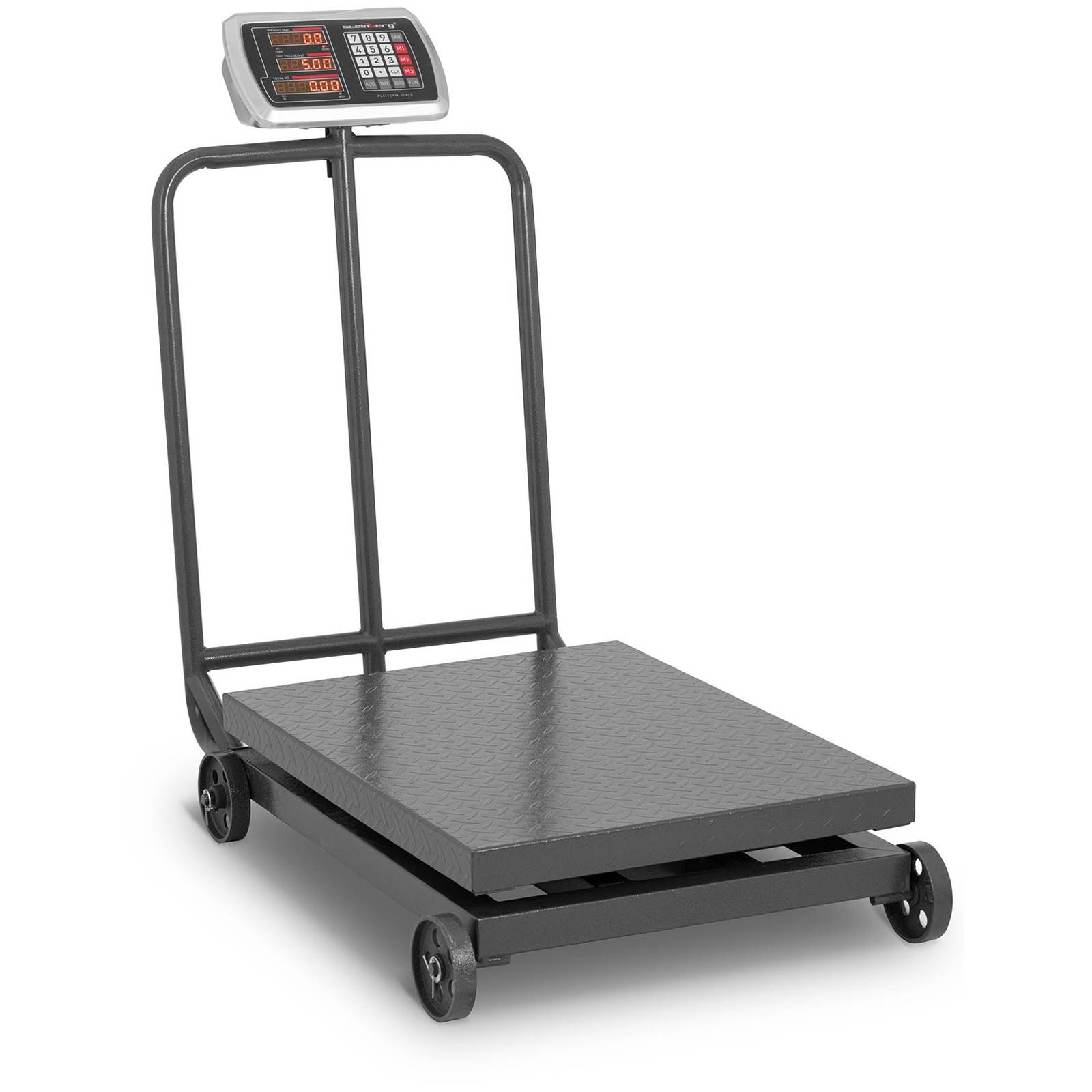 2x Industrial platform scale on wheels 600 kg / 100 g LCD