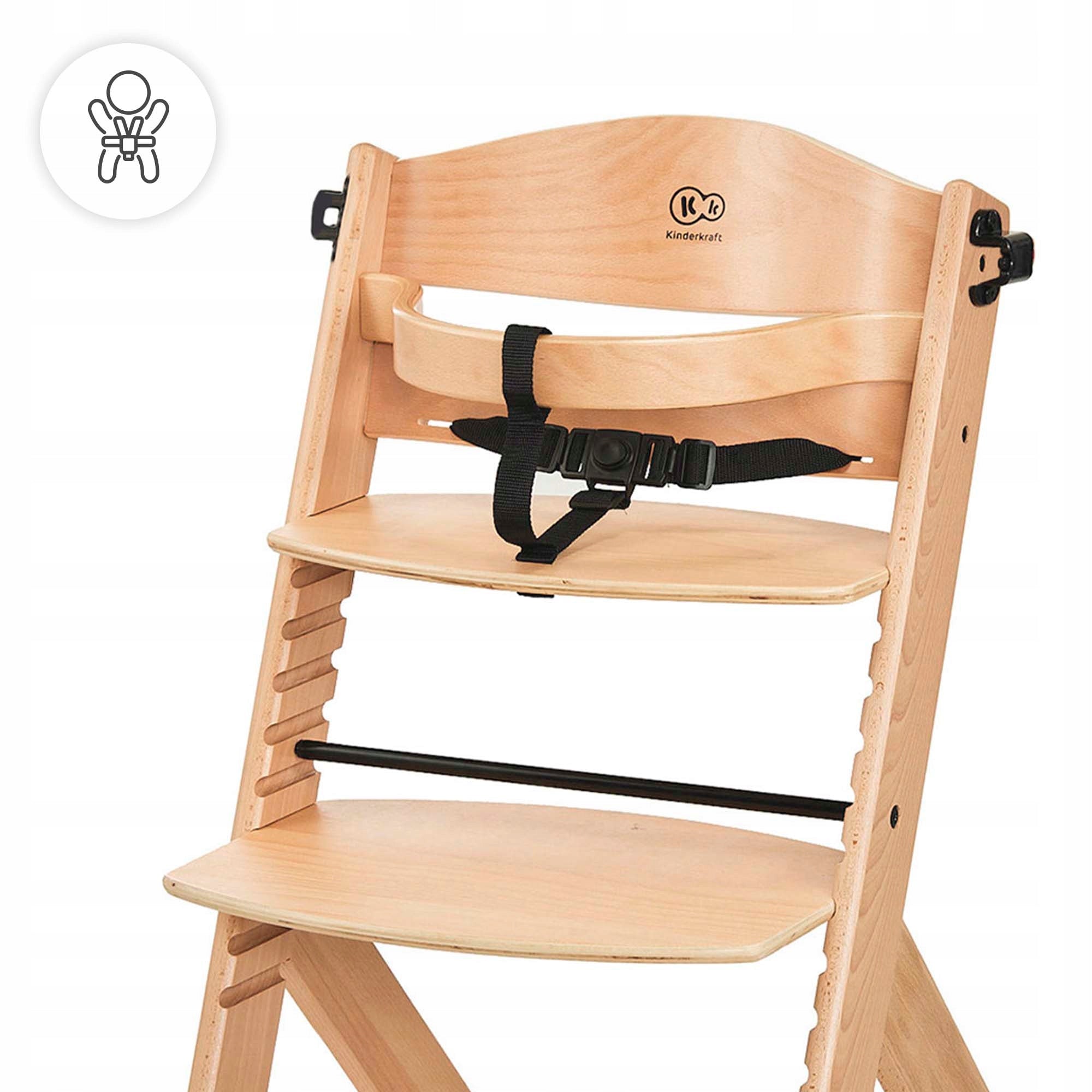 2x KINDERKRAFT Highchair ENOCK natural 15071 Color shades of brown and beige