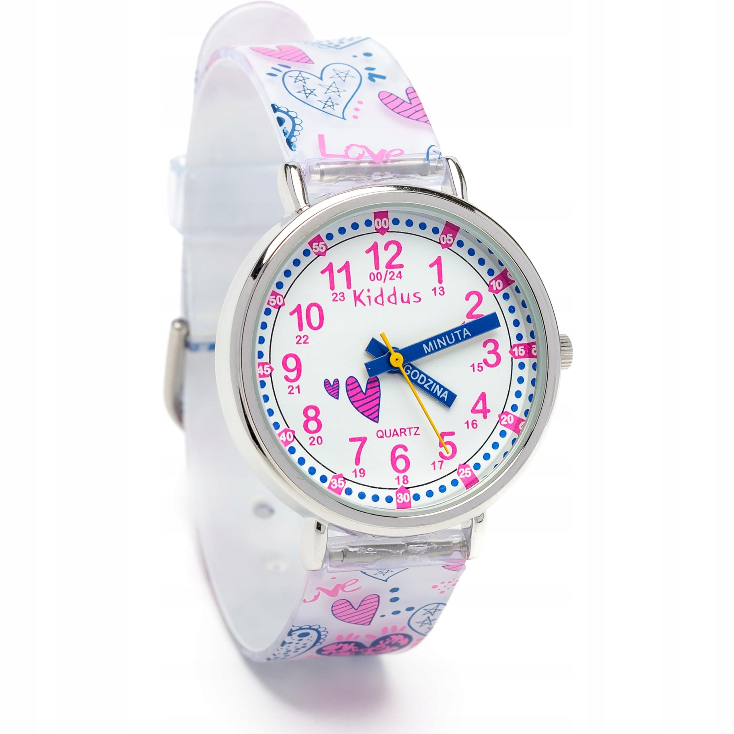 2x Kiddus Children's Watch Time Teacher Polish Hearts Product weight with unit packaging 0.1 kg
