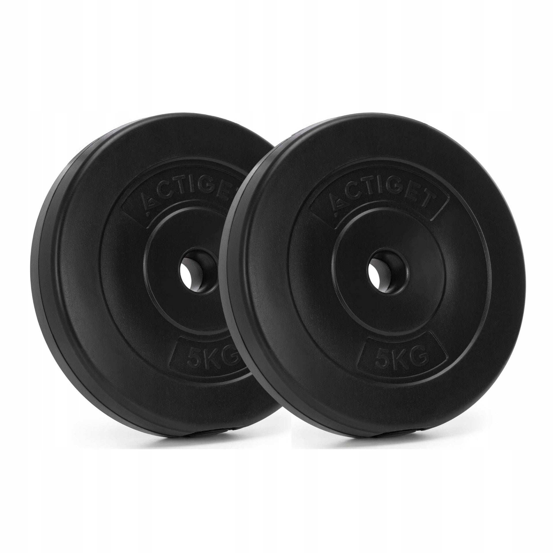2x LOAD PLATE 5kg DUMBBELL DISC 31mm BITUMINOUS COMPOSITE 2pcs