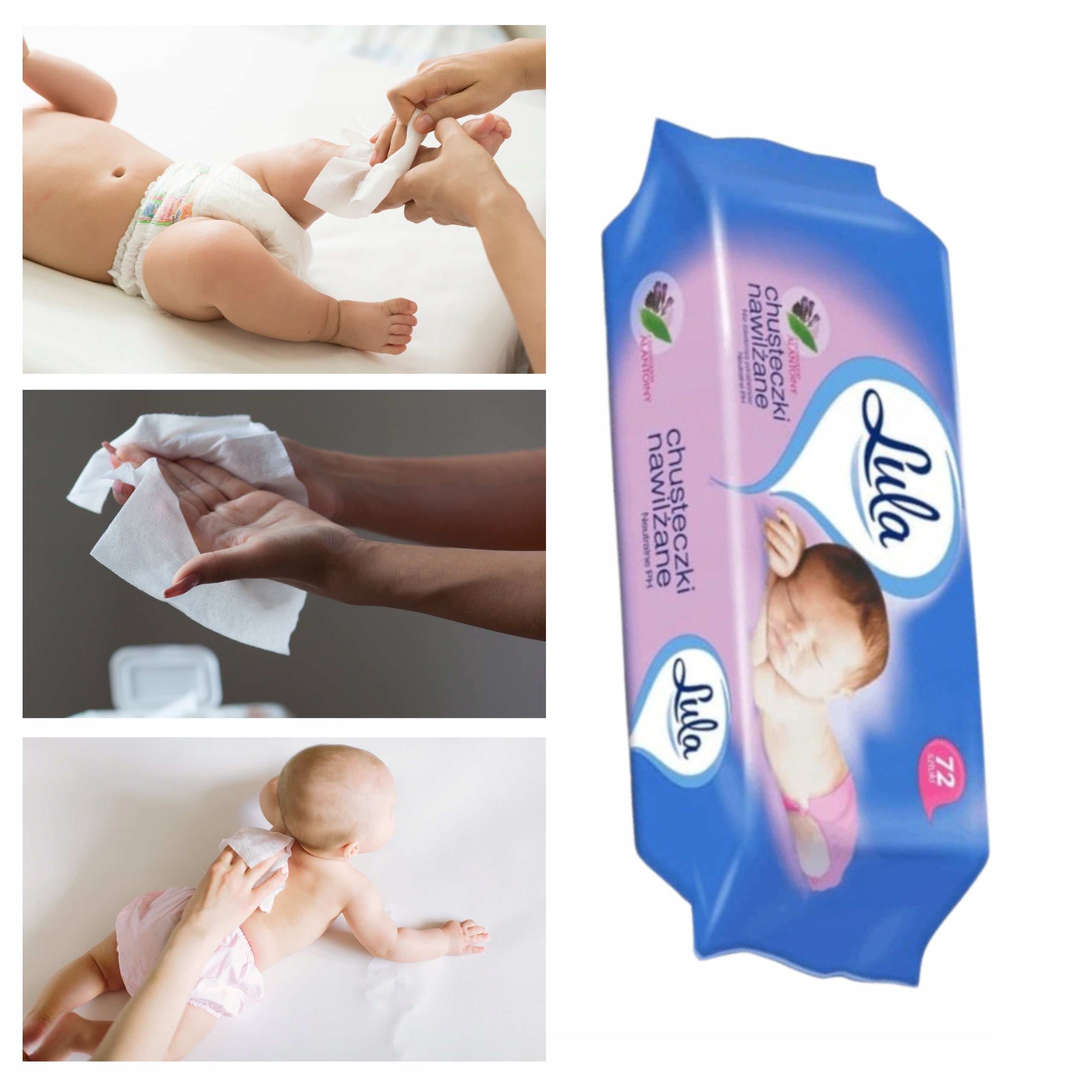 2x LULA Wet Allantoin Wet Wipes For Infants 72 pcs. Manufacturer code LULA-8192