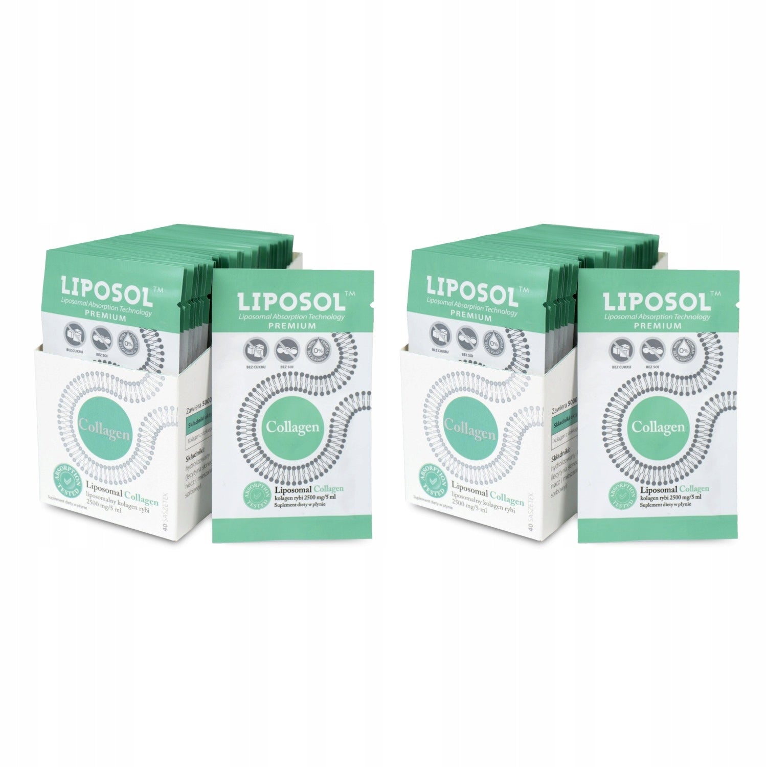 2x Liposol by Aliness Liposomal Fish Collagen 2500 mg / 5ml 40 sachets