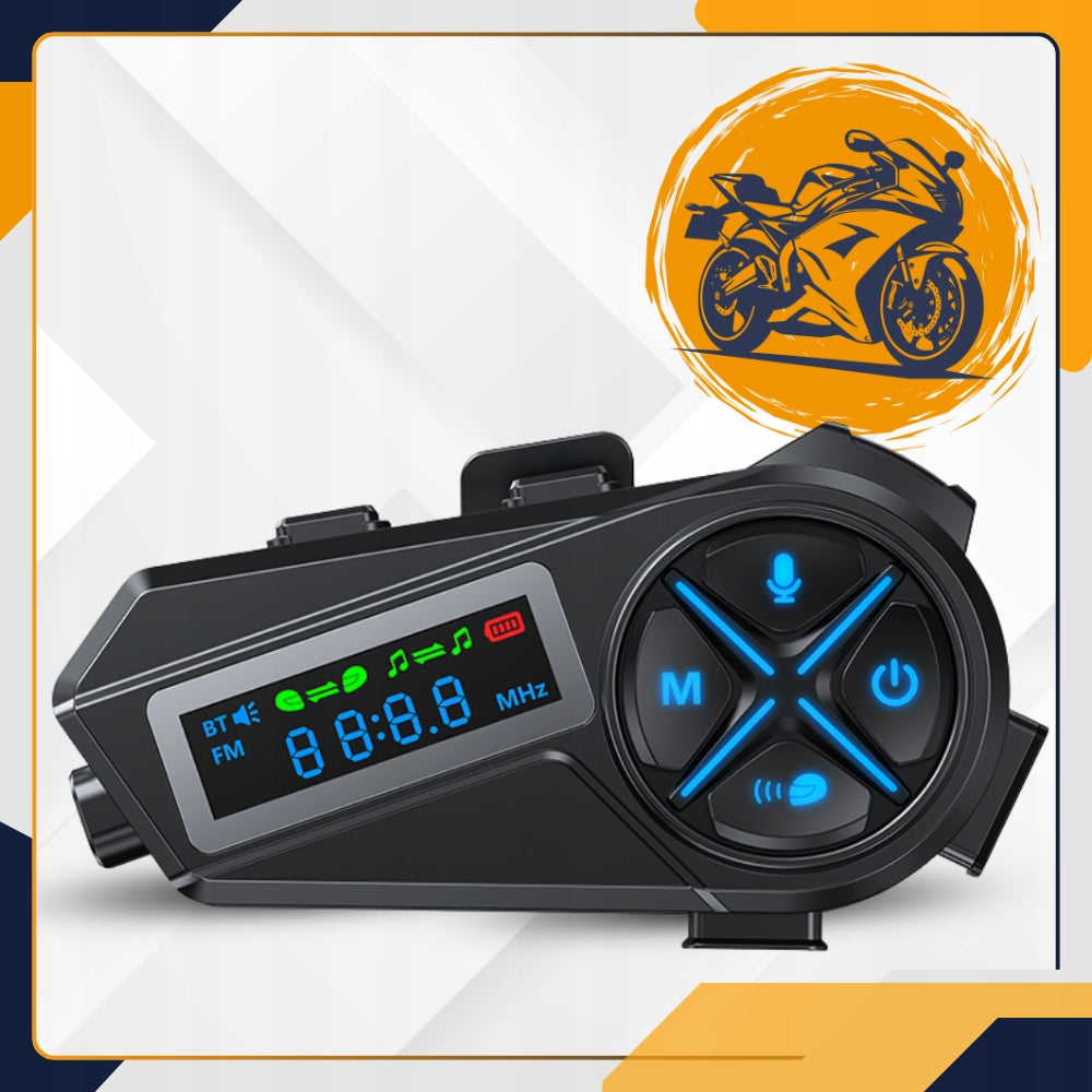2x MOTORCYCLE INTERCOM BLUETOOTH RADIO FM POLISH MESSAGES FLASHLIGHT SLAYO Packaging status original
