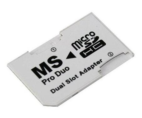 2x MicroSD to MS ProDuo Adapter - Dual MicroSD to Memory Stick Pro Duo Converter