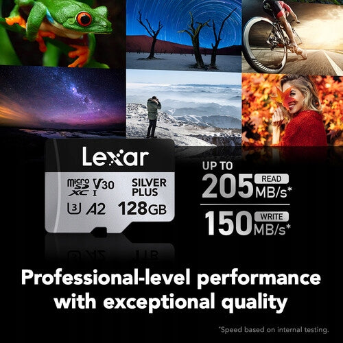 2x MicroSDXC Memory Card Lexar SILVER PLUS 128 GB UHS-I U3 V30 A2 2 EAN (GTIN) 843367135127