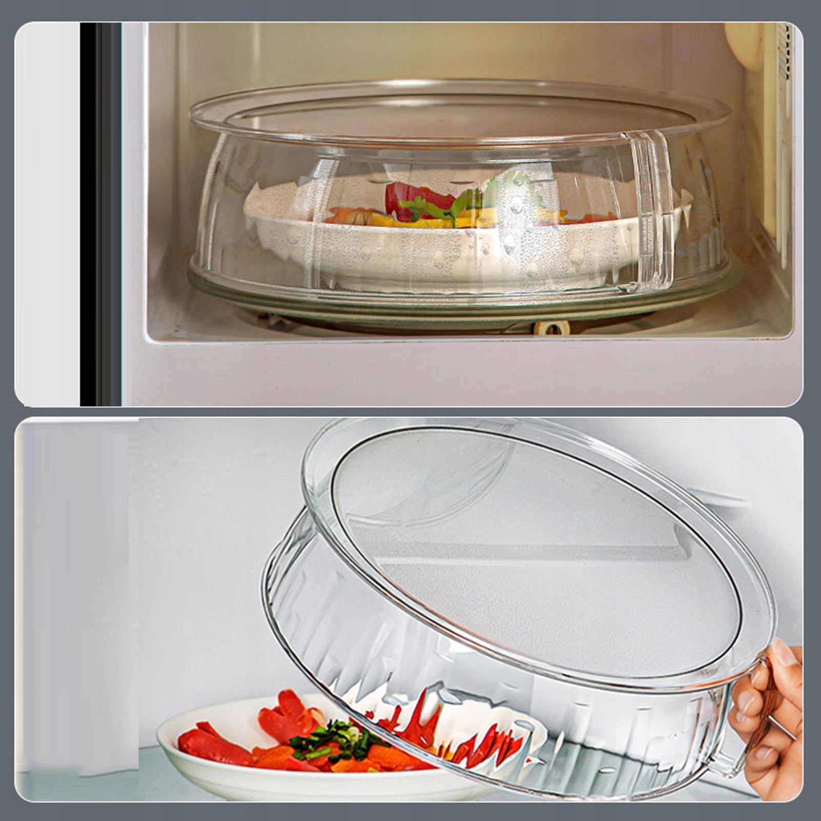 2x Microwave Food Cover House Items Multifunctional Side Handle New Home Brand no brand