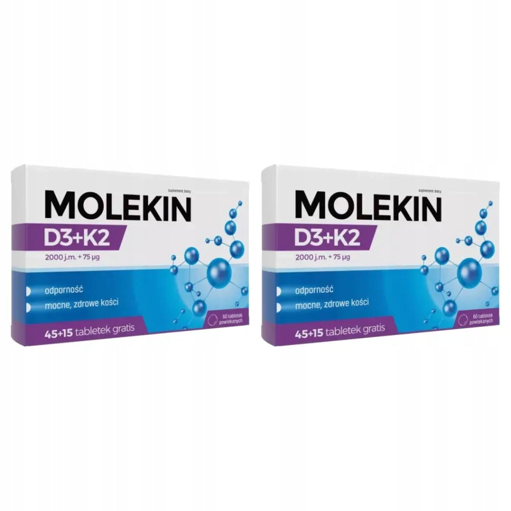 2x Molecin D3 + K2, 60 tablets