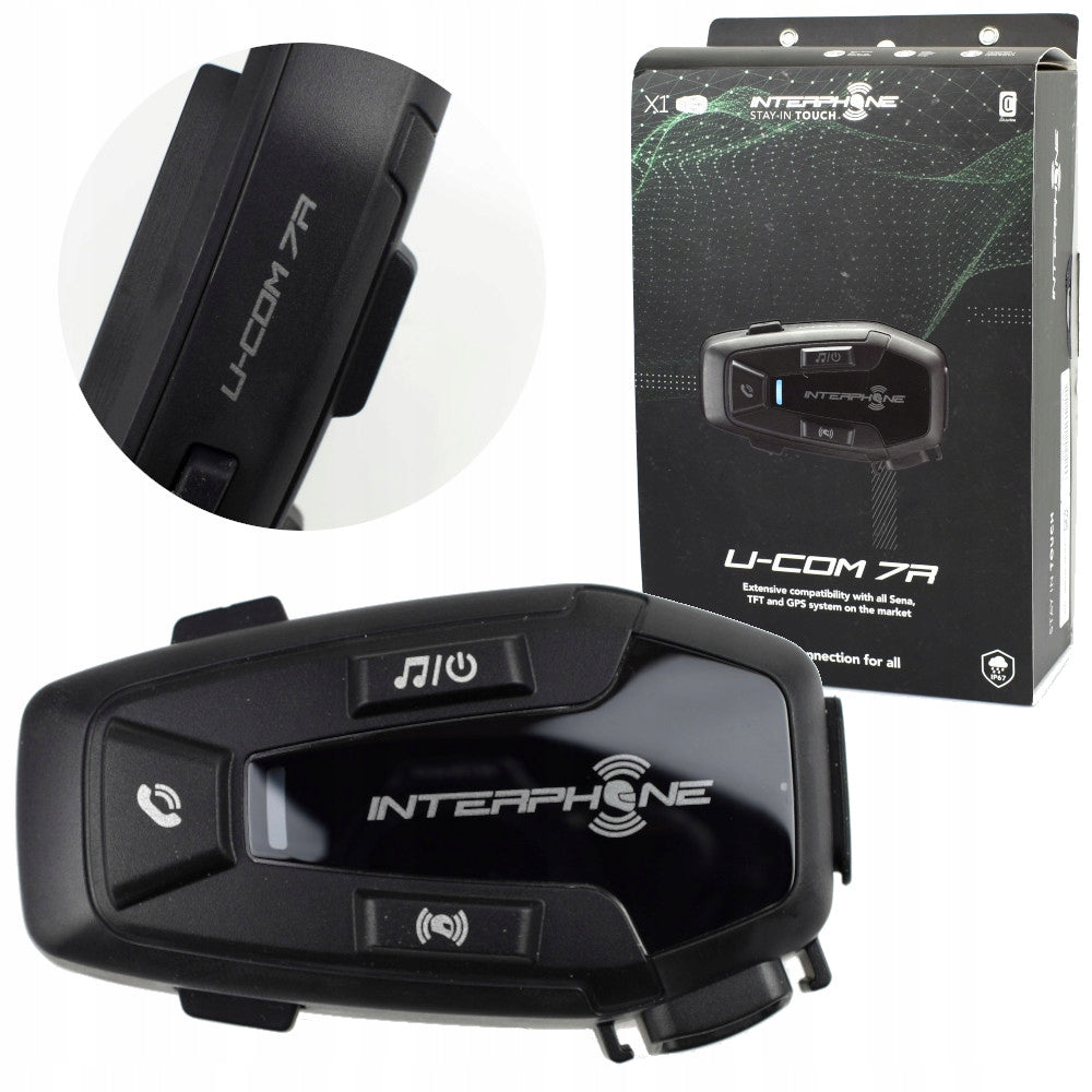 2x Motorcycle Intercom INTERPHONE U-COM 7R, set for 1 helmet Manufacturer's catalog number INTERPHOUCOM7R