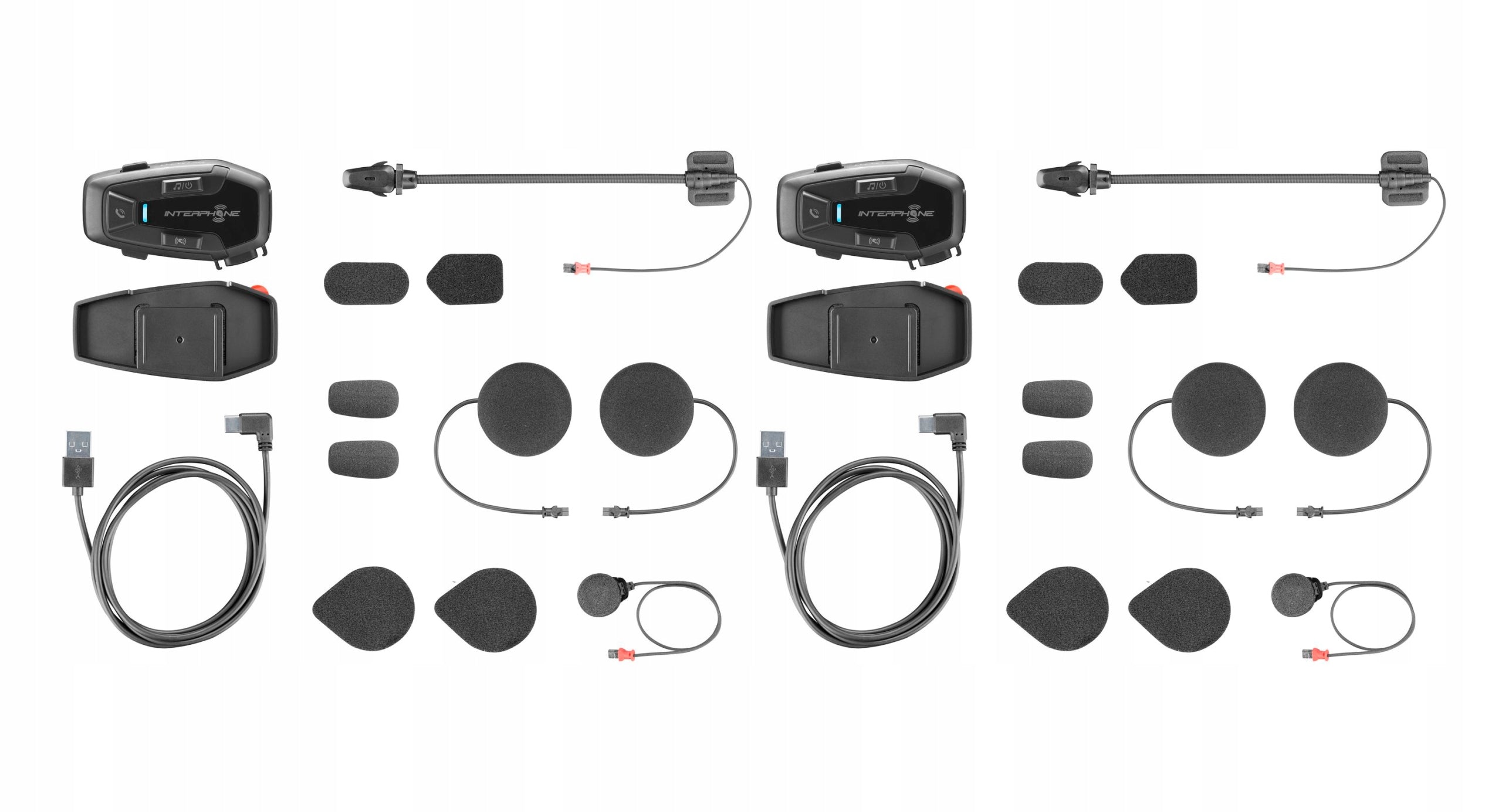 2x Motorcycle Intercom INTERPHONE U-COM 7R, set for 2 helmets Manufacturer INTERPHONE