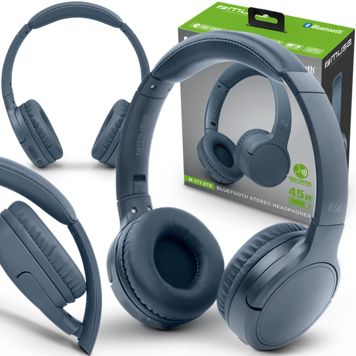 2x Muse | Stereo Headphones | M-272 BTB | Built-in Microphone | Bluetooth | N