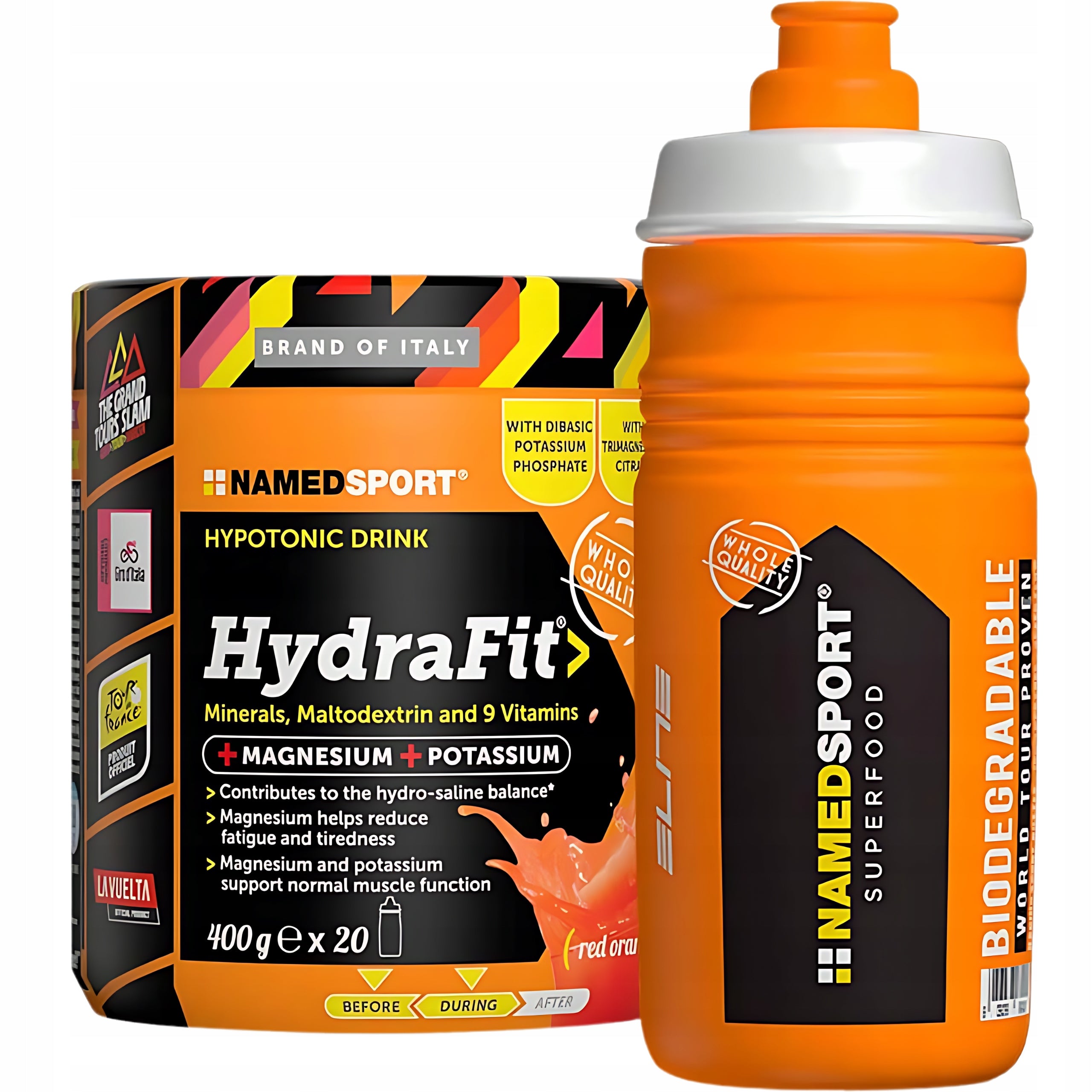 2x NAMEDSPORT HYDRAFIT HIPOTONIK 400g ISOTONIC POWDER ELECTROLYTE BOTTLE! Brand NAMEDSPORT