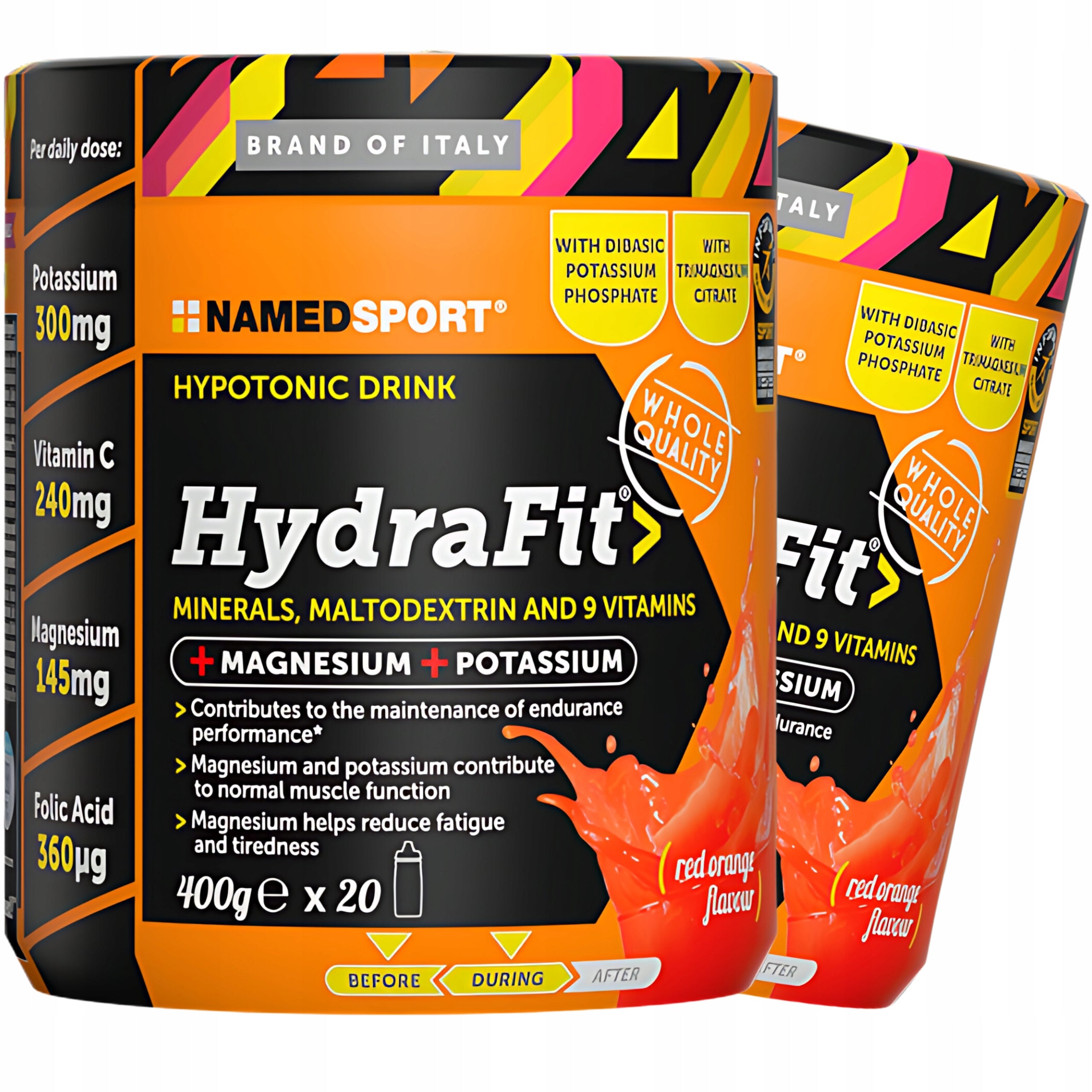 2x NAMEDSPORT HYDRAFIT HIPOTONIK 400g ISOTONIC POWDER ELECTROLYTE BOTTLE! Expiration date up to 2 weeks after the purchase date
