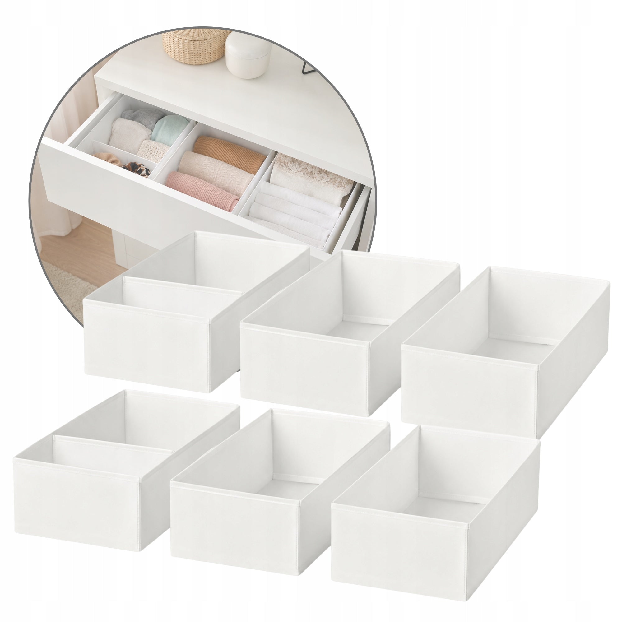2x NEW IKEA SKUBB 3 pcs box organizer drawer wardrobe 20x38x12 white
