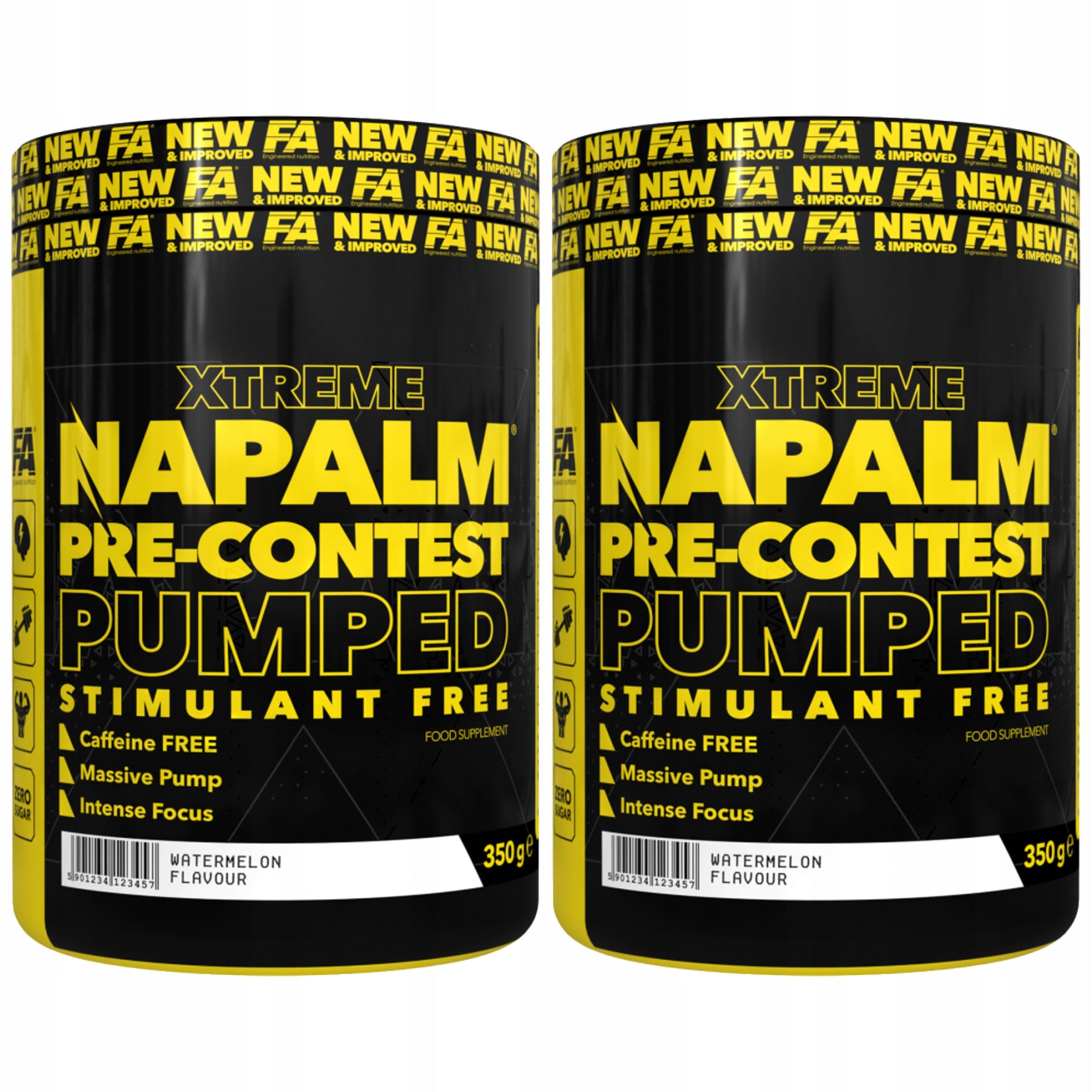 2x Napalm Pre-Contest Pumped No Stimulants Pre-Workout 350g Fitness