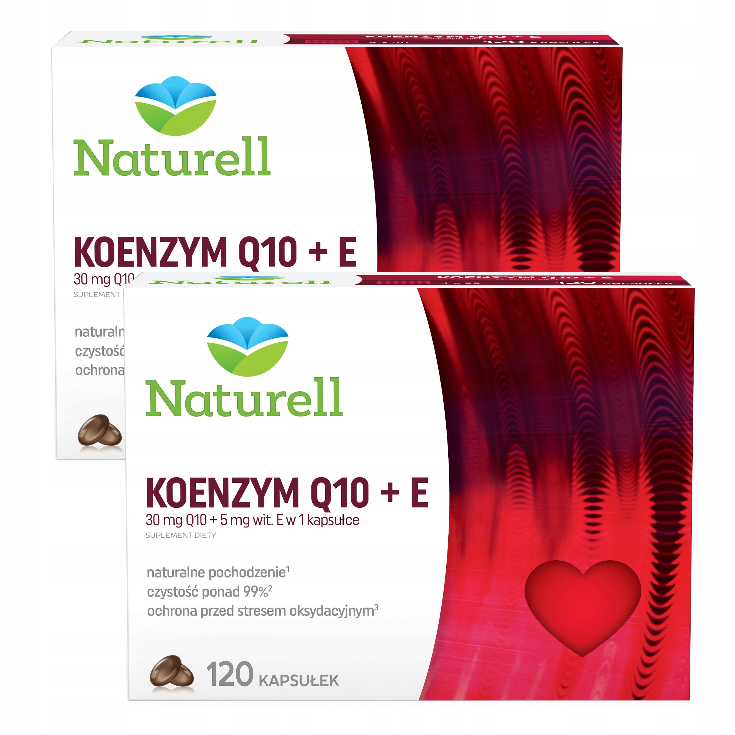 2x Naturell Coenzyme Q10 + vitamin E 120 kaps | NATURAL, FERMENTED Q10