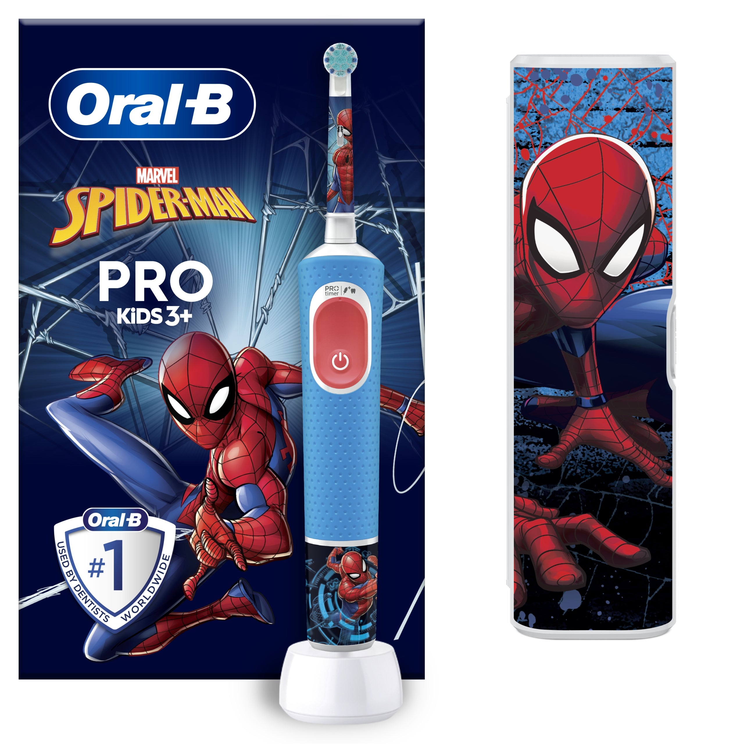2x Oral B Pro Kids 3 Spider Man Electric Toothbrush Kind toothbrush