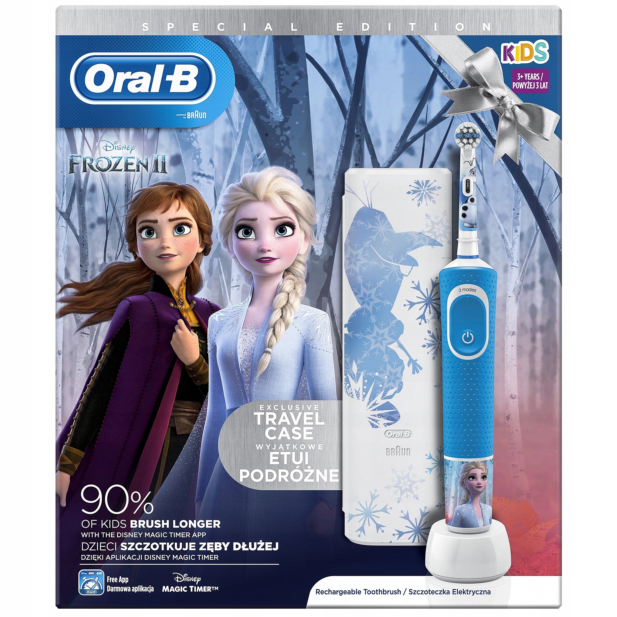 2x Oral B Vitality Kids Frozen Ii Blue Toothbrush Kind toothbrush