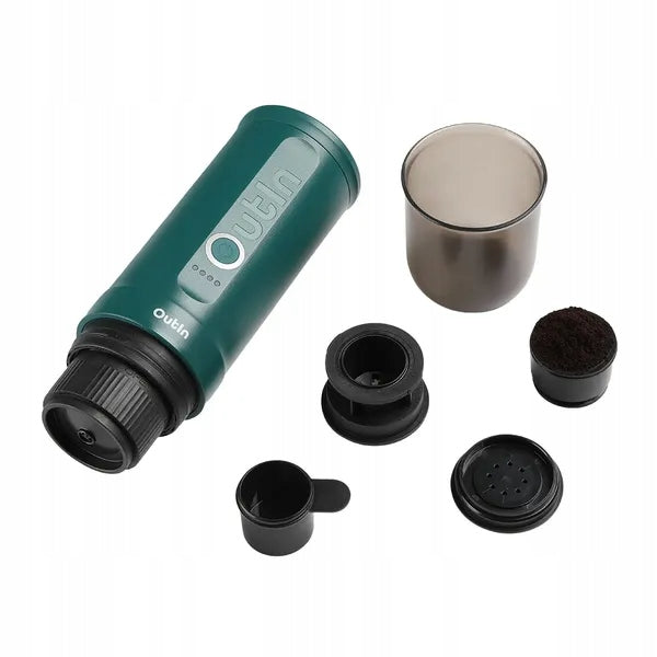 2x OutIn Nano Coffee Maker Portable Travel Green Turquoise Model Nano Espresso Maker