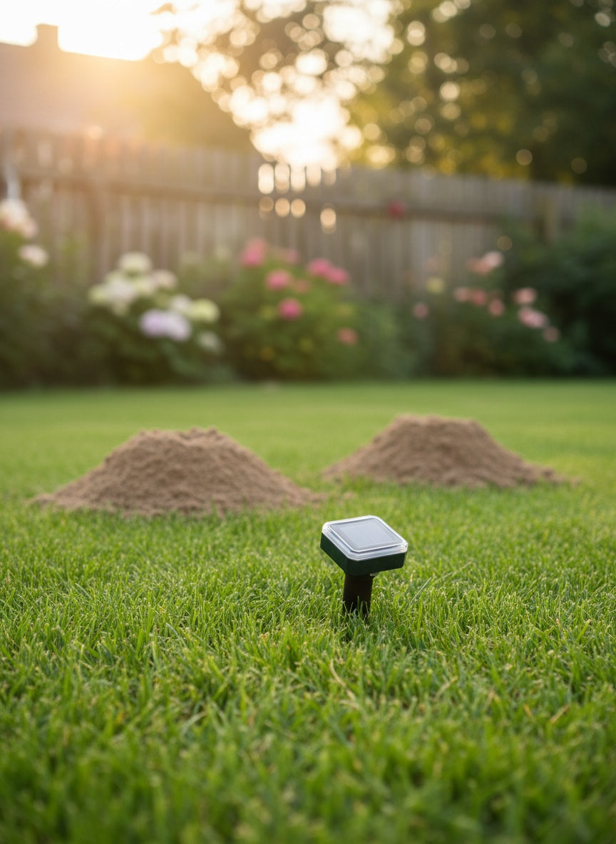 2x POWERFUL MOLE REPELLENT RAT MICE VOLES RODENT SOLAR GARDEN Certificates of conformity CE