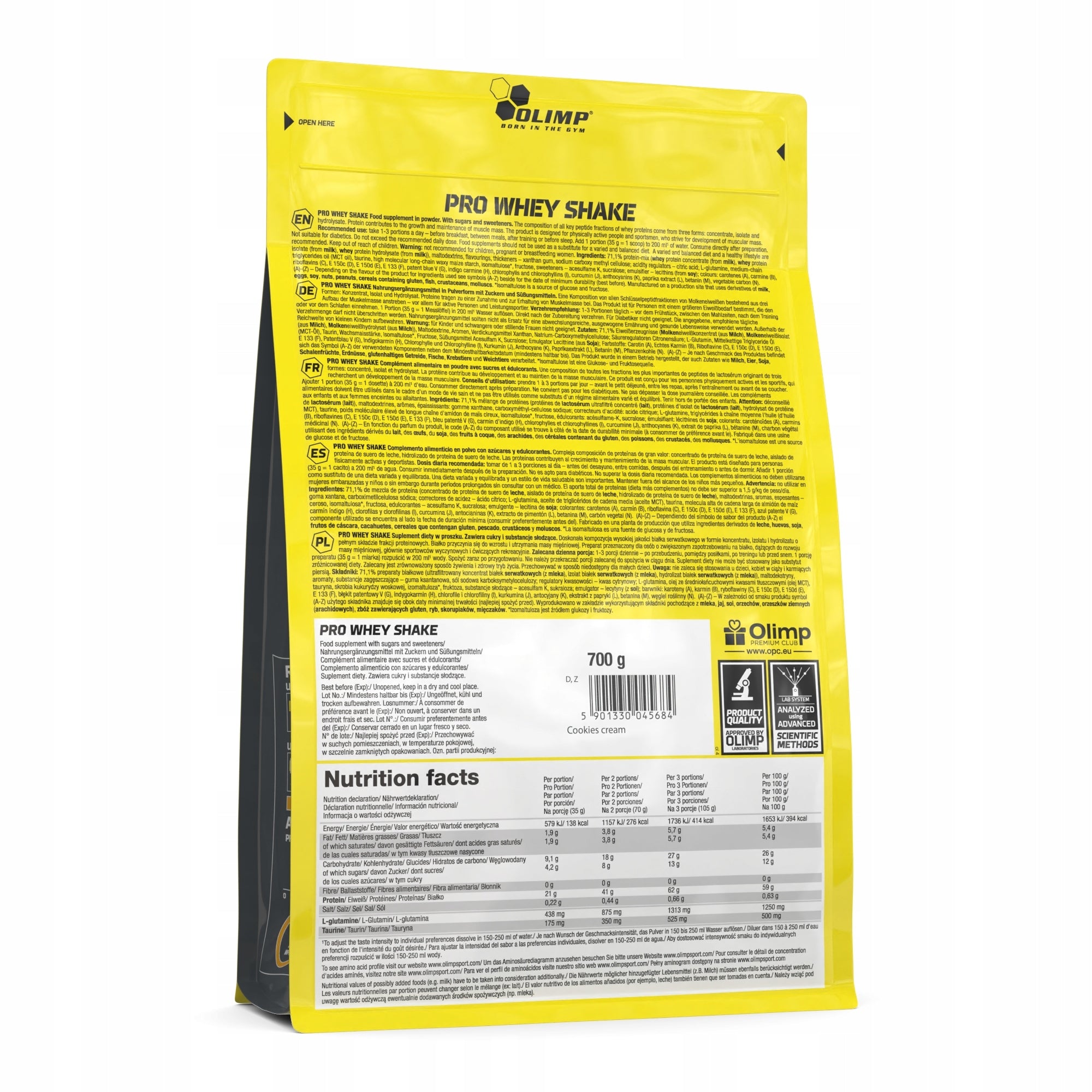 2x PROTEIN SUPPLEMENT Protein OLIMP PRO WHEY SHAKE 700g taste COOKIES CREAM Expiration date at least six months from the date of purchase