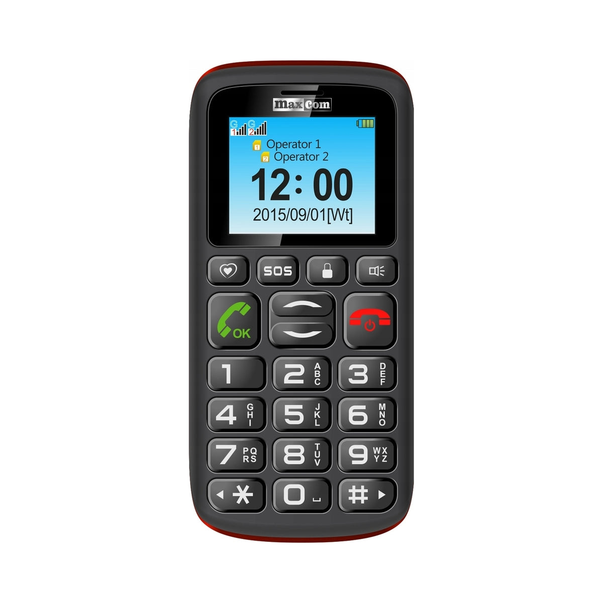 2x Phone For Senior Maxcom Mm428 Radio Sauce Flashlight Dual Sim Large Key