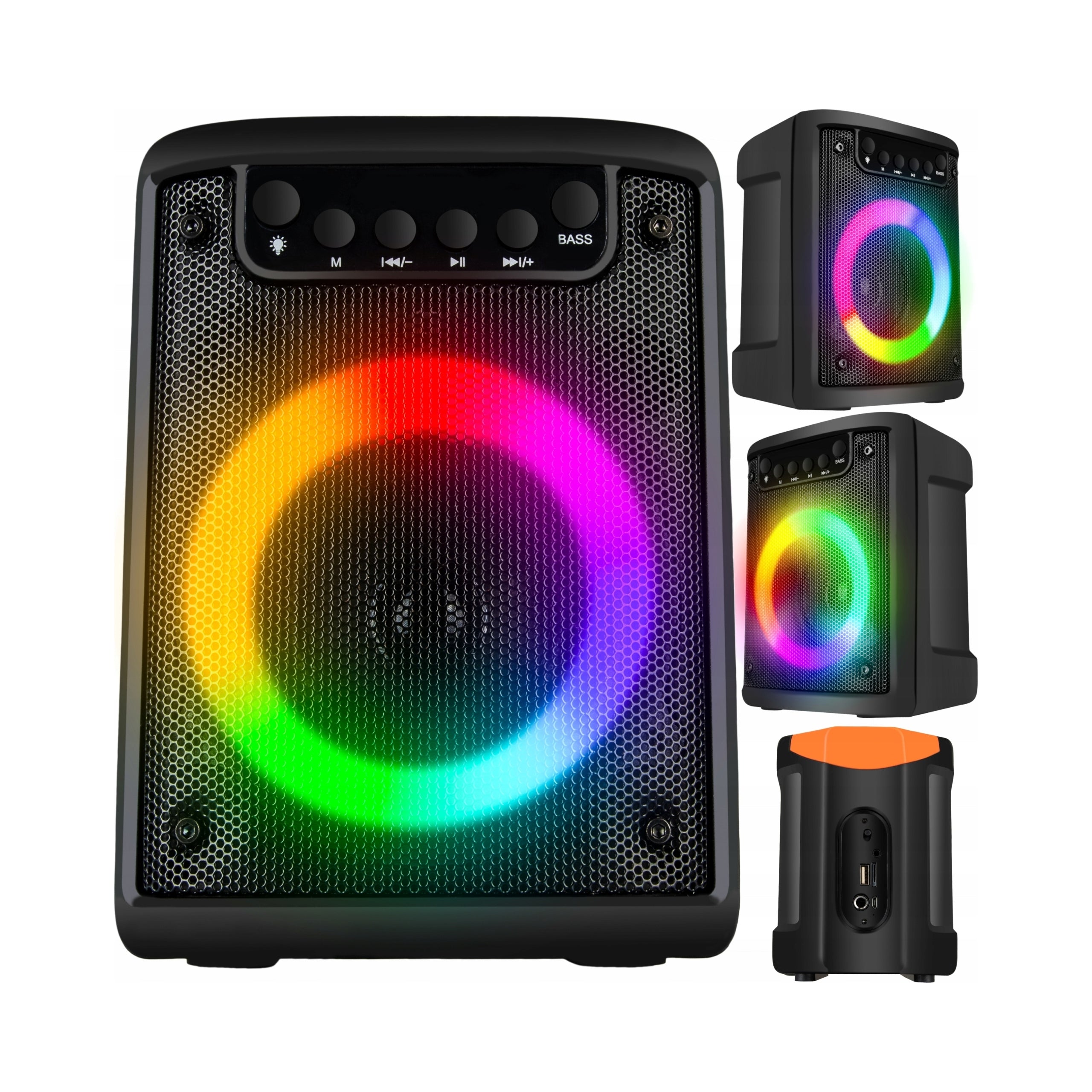 2x Portable Speaker Hitelo 500W Bluetooth Rechargeable Network Radio Fm