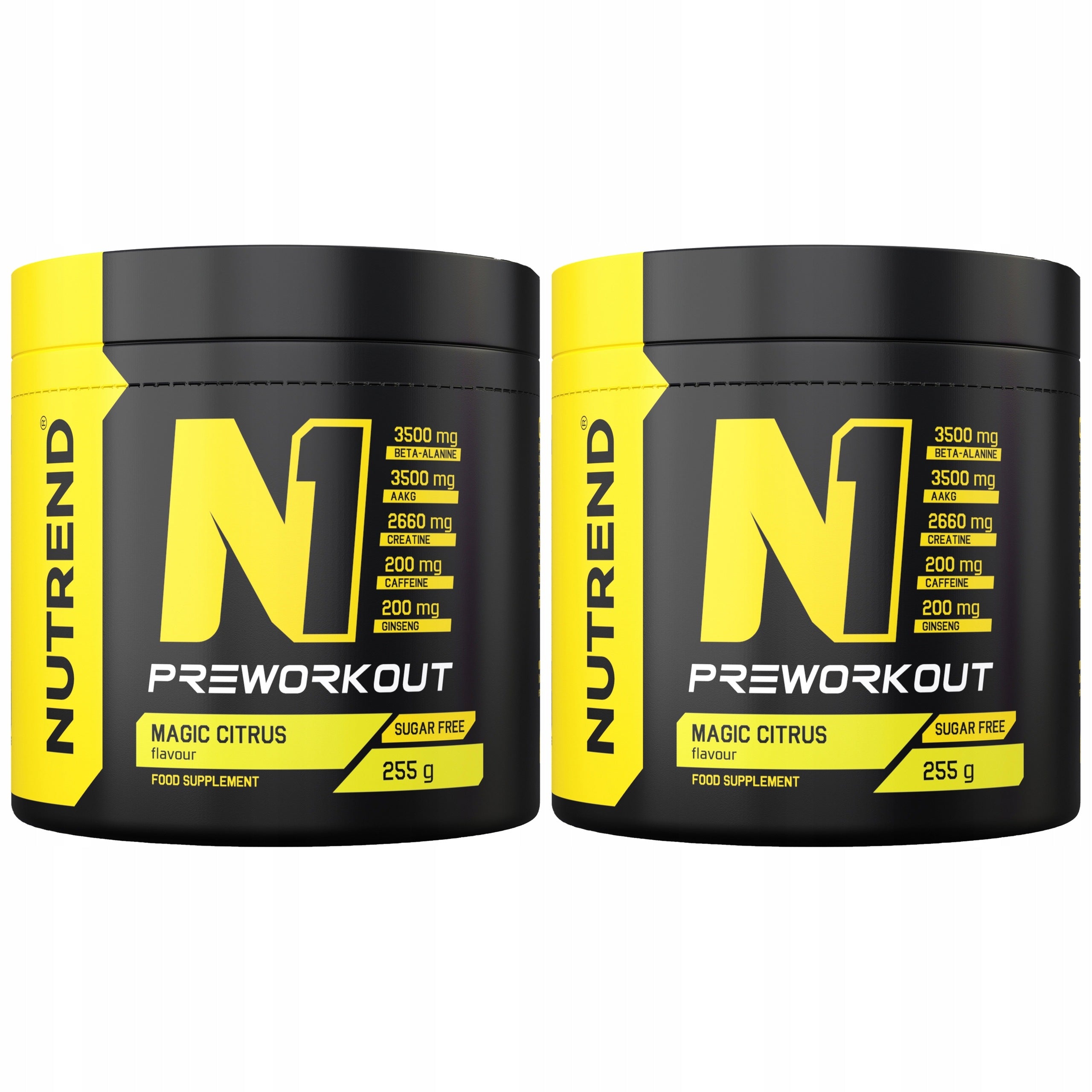 2x Pre-workout N1 Pre Workout AAKG Beta-Alanine Creatine NUTREND