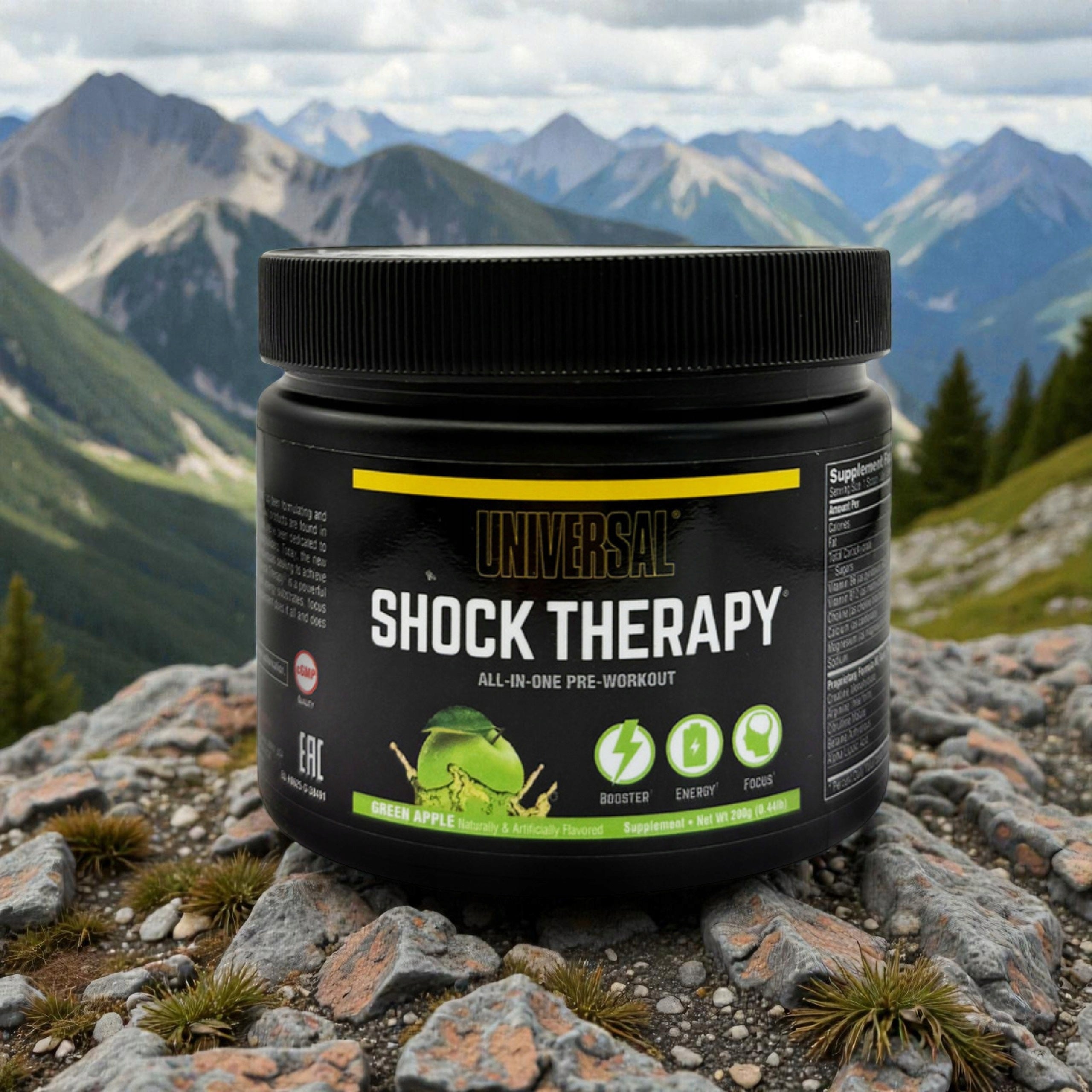 2x Pre-workout SHOCK THERAPY 200g Energy Pump Strength Apple UNIVERSAL Brand Universal Nutrition