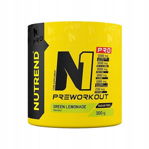 2x PreWorkout N1 PRO Creatine Beta-Alanine Caffeine Energy 300g NUTREND Expiration date at least six months from the date of purchase