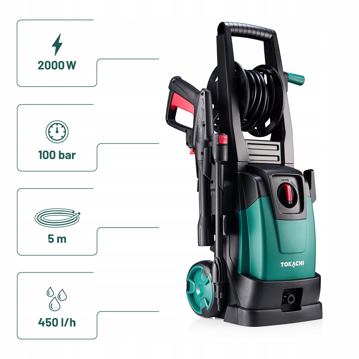 2x Pressure Washer Tokachi 150 Bar 2000 W Brand Tokachi