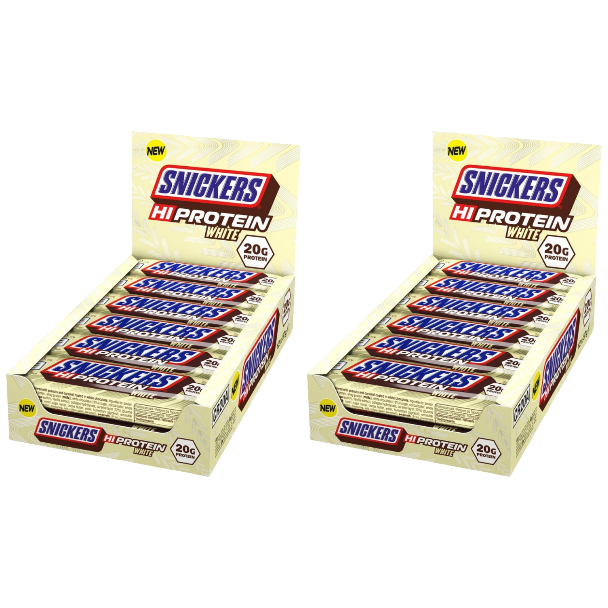 2x Protein Bar HI Protein Low Sugar 12pcs 18g Protein White Chocolate M