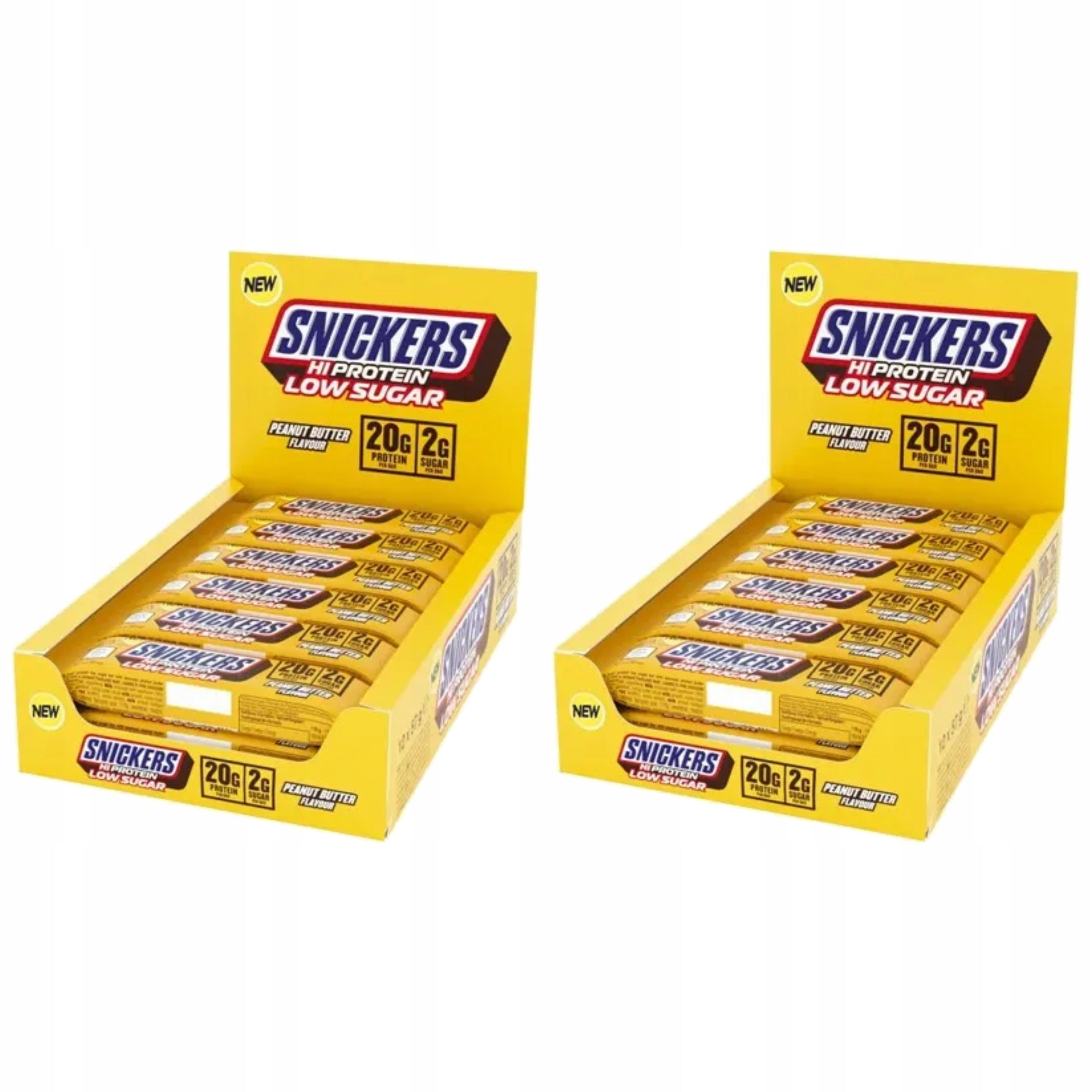 2x Protein Bar Snickers HiProtein Low Sugar 12 pcs Peanut Butter Mar