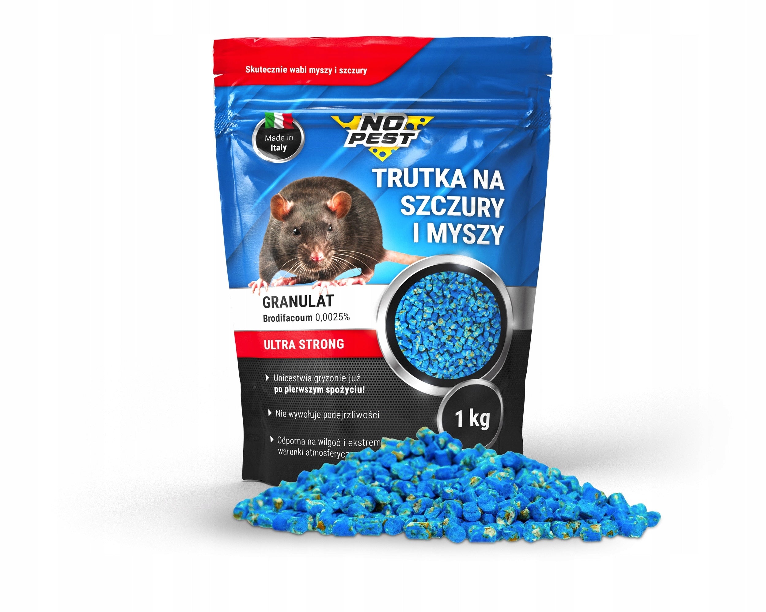 2x RAT AND MOUSE POISON GRANULES BRODIFAKUM NO PEST 1KG VERY STRONG Manufacturer code Trutka na szczury i myszy No Pest Brodifakum