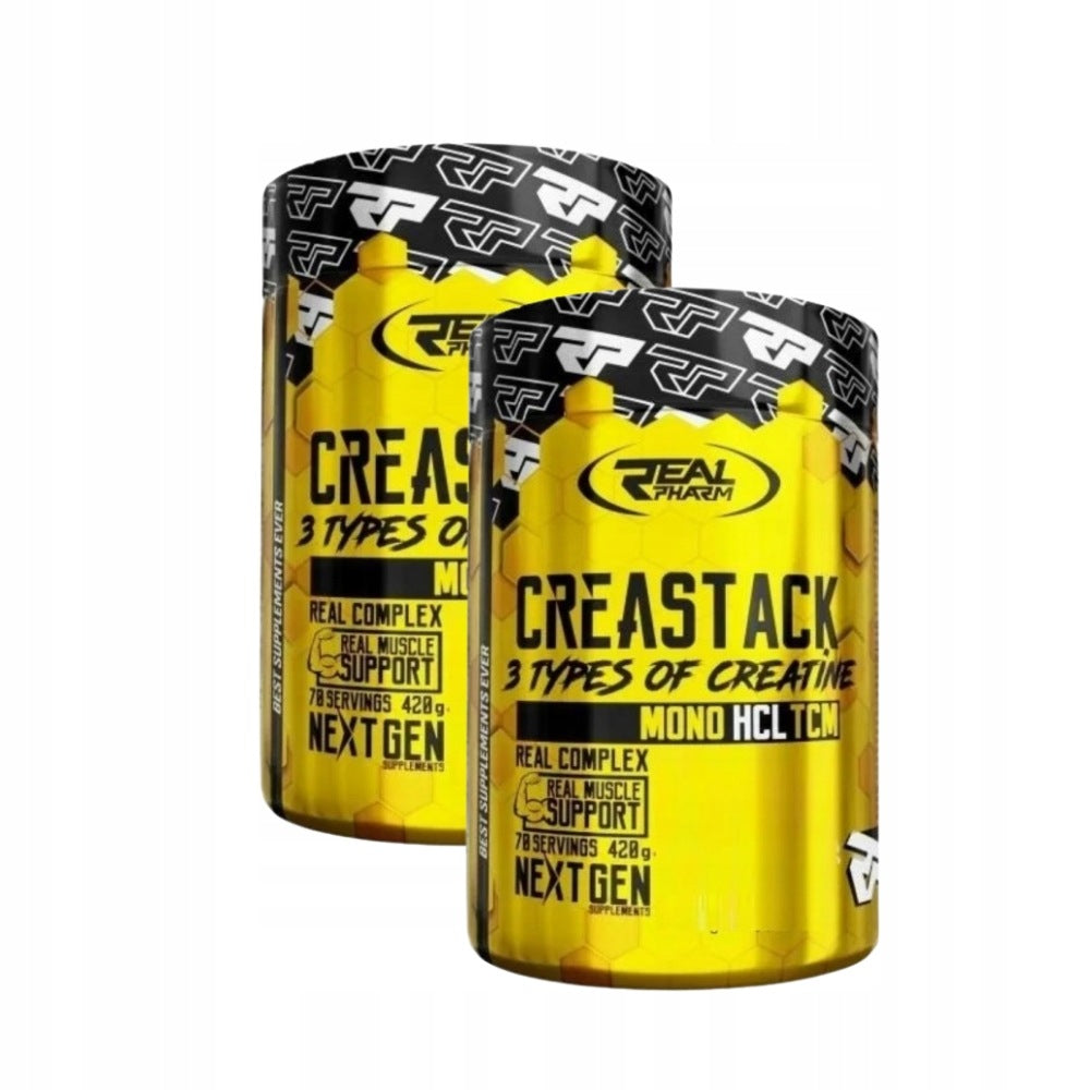 2x REAL PHARM CREA STACK 420 g ADVANCED FORMULA CREATINE ENERGY STRENGTH Expiration date at least six months from the date of purchase