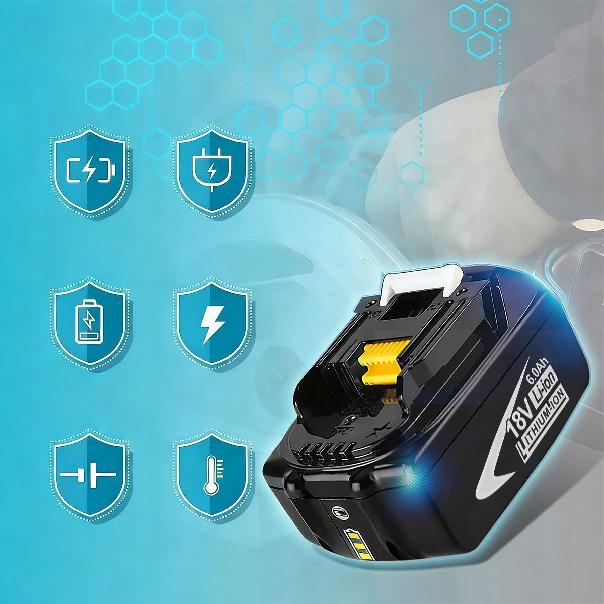 2x Rechargeable battery for Makita 18V 6Ah BL1840 BL1850+ CHARGER 18V Voltage (V) 18 V