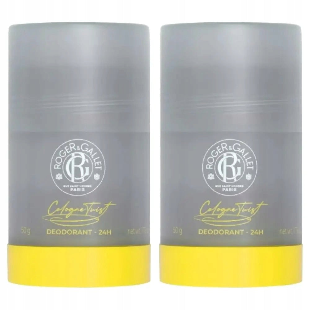 2x Roger & Gallet Cologne Twist deodorant 24 h, stick 50 g