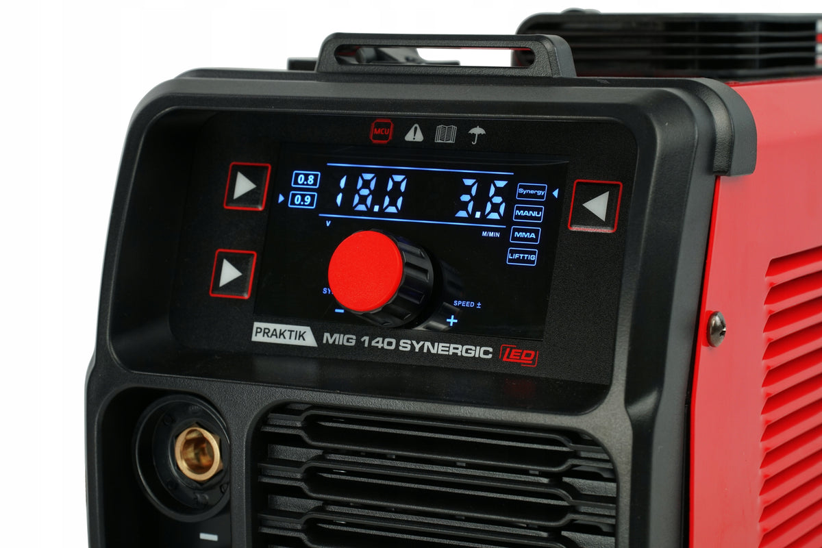 2x SEMI-AUTOMATIC WELDING MACHINE PRAKTIK MIG 140 SYNERGIC LED - BW PRAK M140 Manufacturer code PRAKTIK MIG 140 SYNERGIA