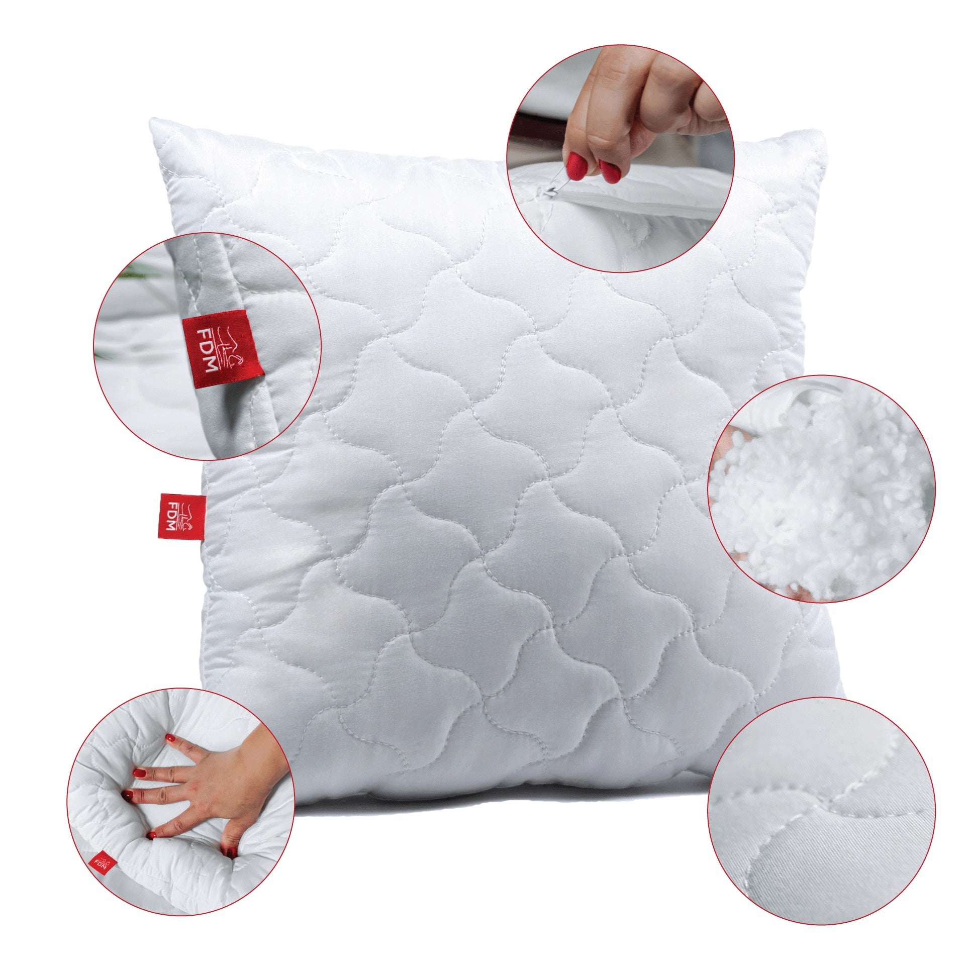2x SOFTI Pillow 40x40 Fluffy Comfortable Zipper QUILTED THICK Manufacturer code KOMPLET-PODUSZKA-SOFTI-040-040-2P