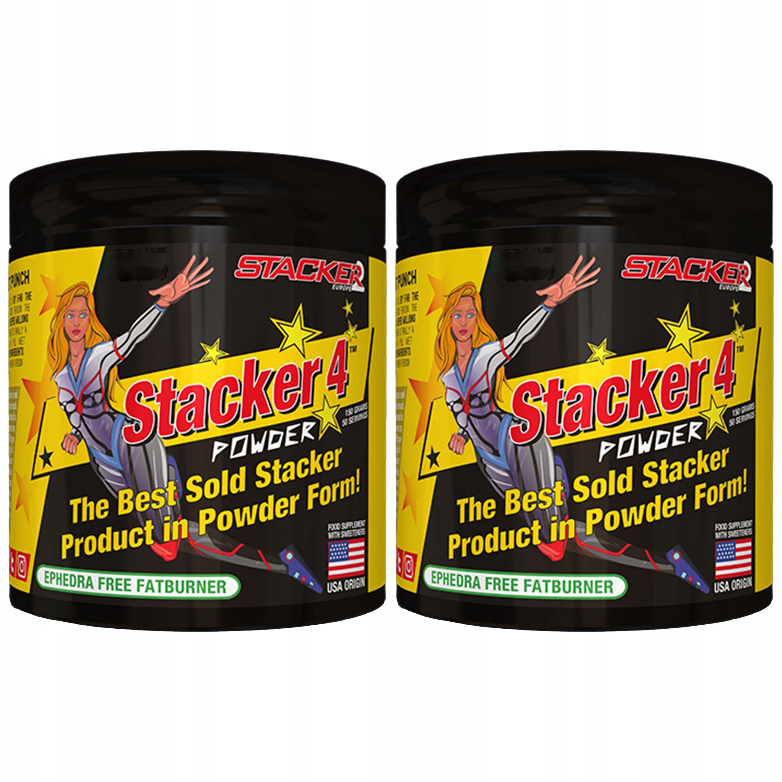 2x STACKER 4 Powder 150g Fat Burner Weight Loss Metabolism