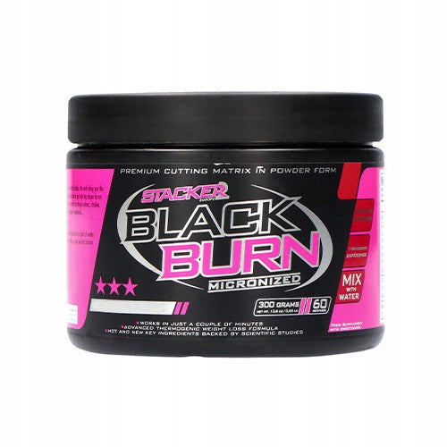 2x STACKER2 Black Burn 300g Fat Burner Raspberry Extract Caffeine 300mg Expiration date at least six months from the date of purchase
