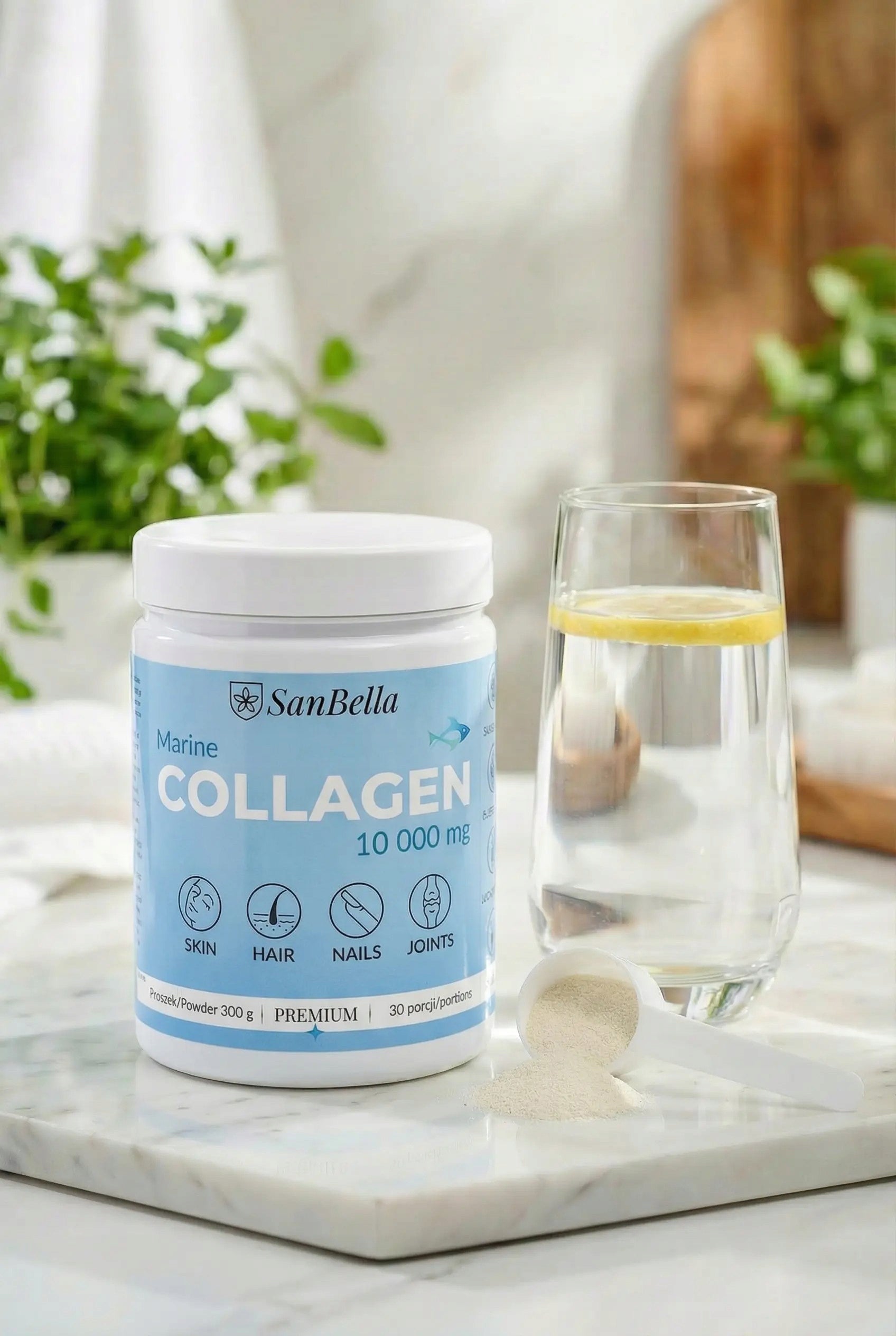 2x SanBella FISH COLLAGEN POWDER 300 g 10000 mg | SEA for joints Muscles Medical device no