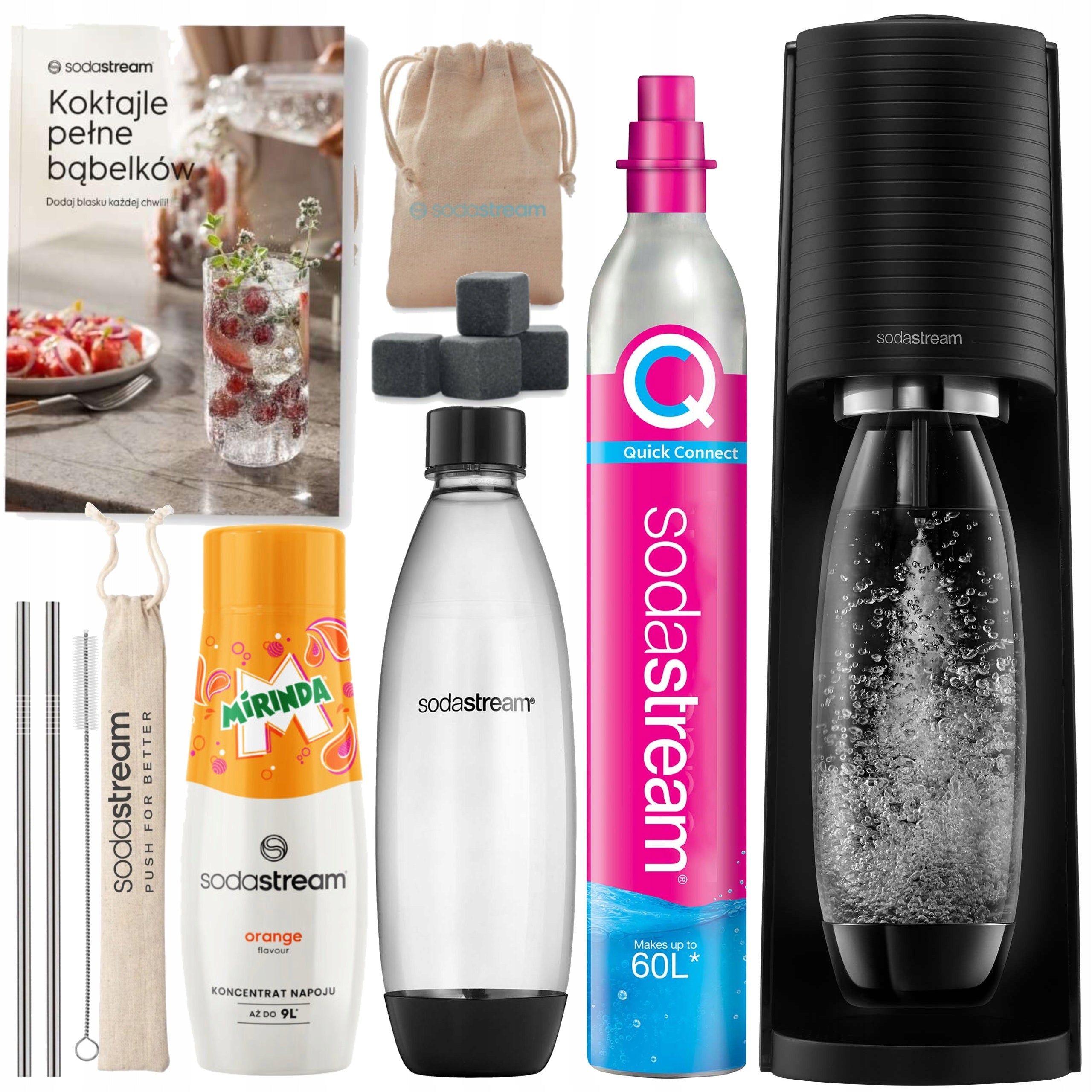 2x Saturator Sodastream Terra Rozowy 2 000 Ml With Bottle 1l Brand SodaStream