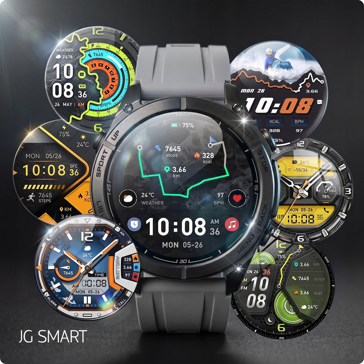 2x Smartwatch Men's Smart Watch Gps Amoled Conversation Waterproof Menu Brand JG Smart