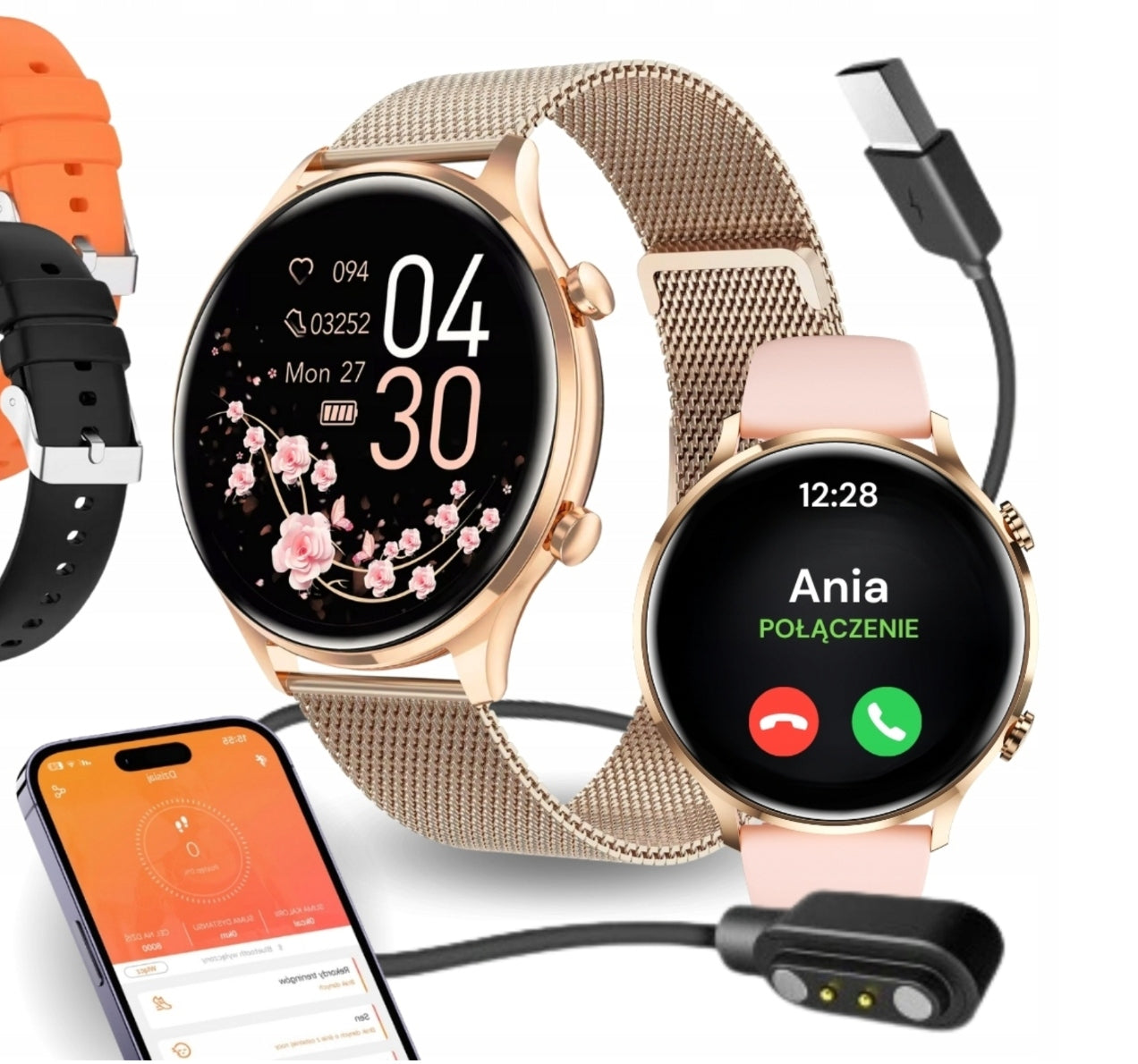2x Smartwatch Vess Q40s Gold