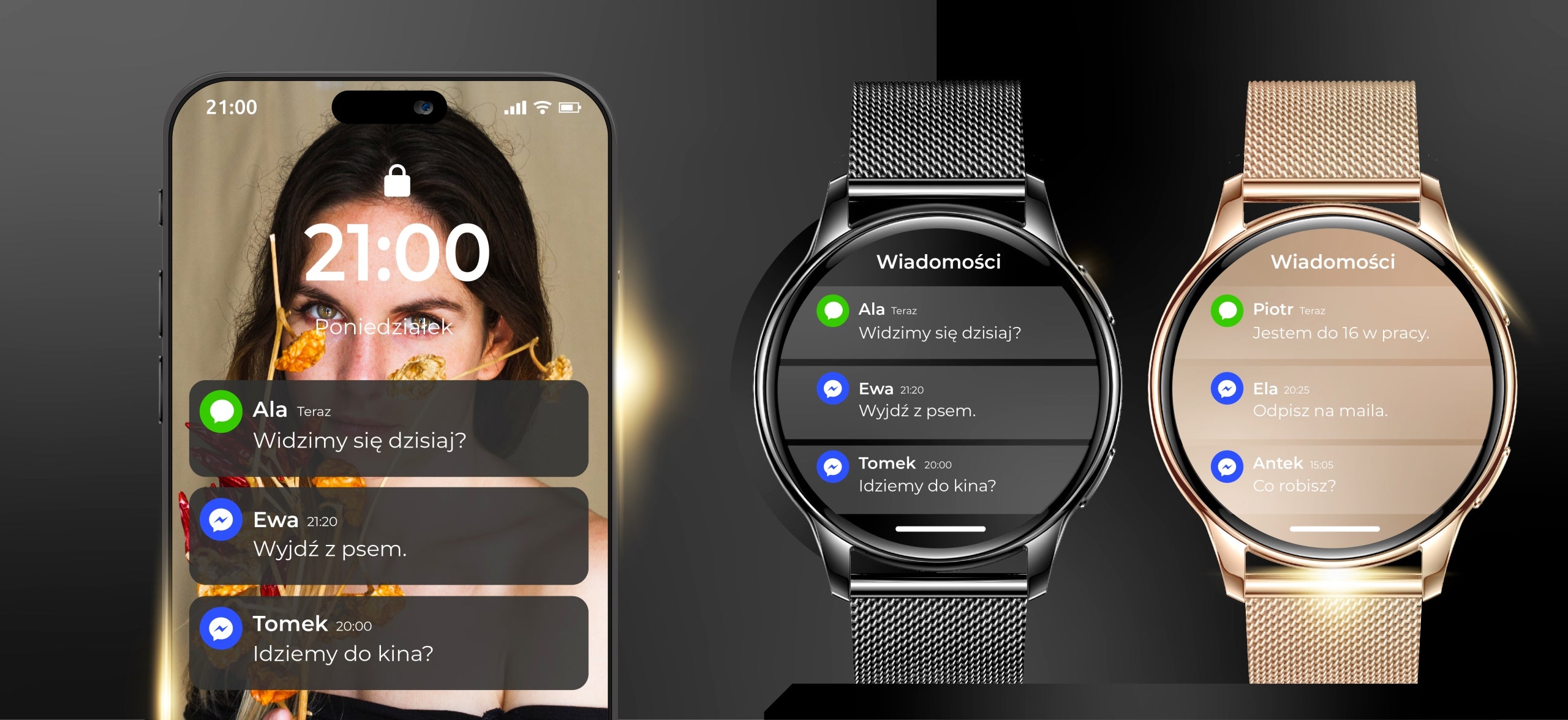 2x Smartwatch Wonderwatch Mi5 Gold Model other